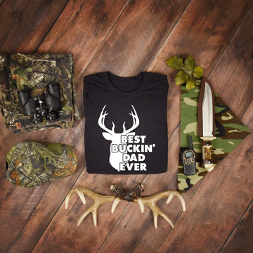 Best Buckin Dad Ever Deer Hunting Men’s Graphic Print T-Shirt