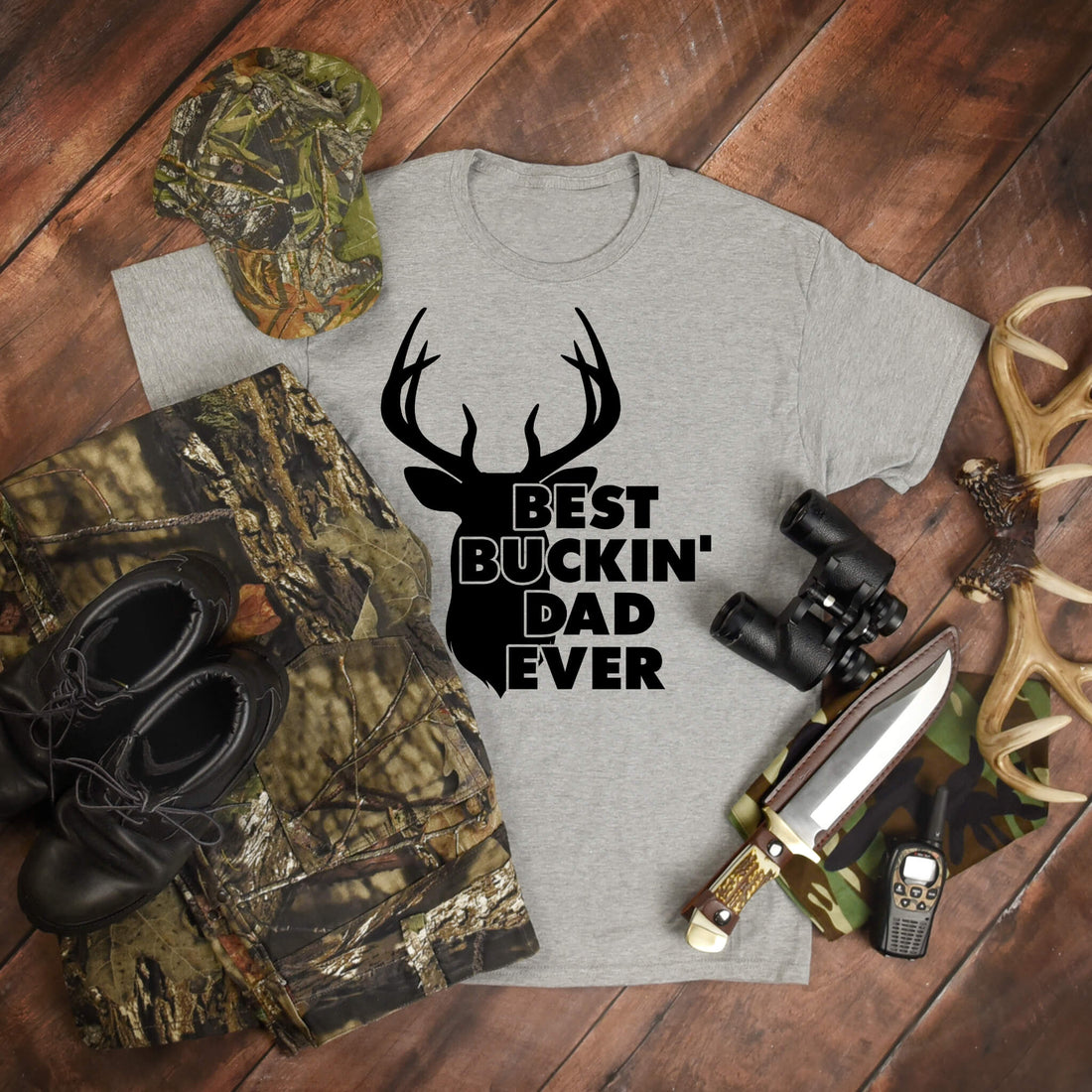 Best Buckin Dad Ever Deer Hunting Men’s Graphic Print T-Shirt