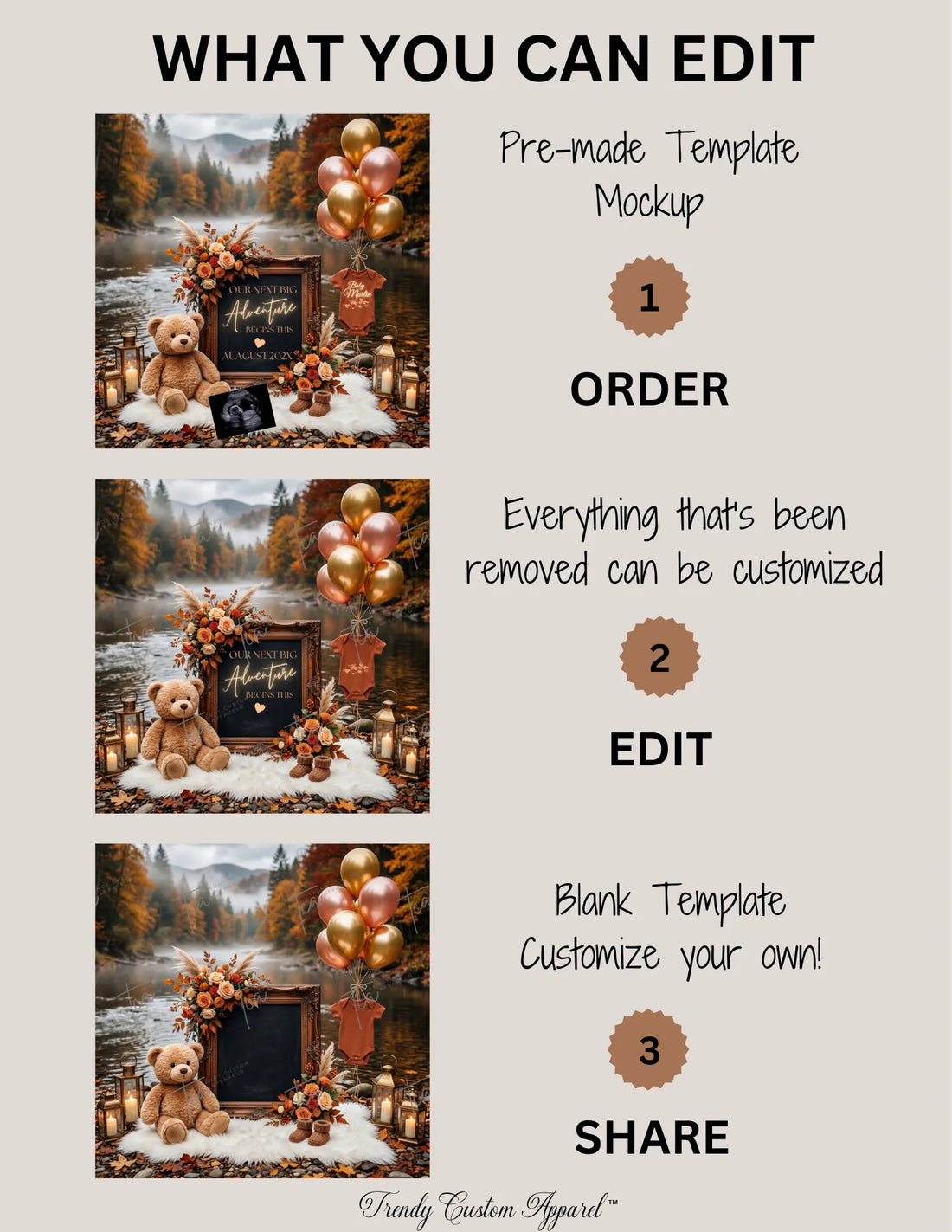 Our Next Big Adventure Pregnancy Announcement — Fall Boho Canva Template | Instant Download TrendyCustomApparel™