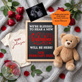 Valentine's Day Pregnancy Announcement Template, Blessed Baby, Canva Editable, Gender Neutral, Instant Digital Download TrendyCustomApparel™