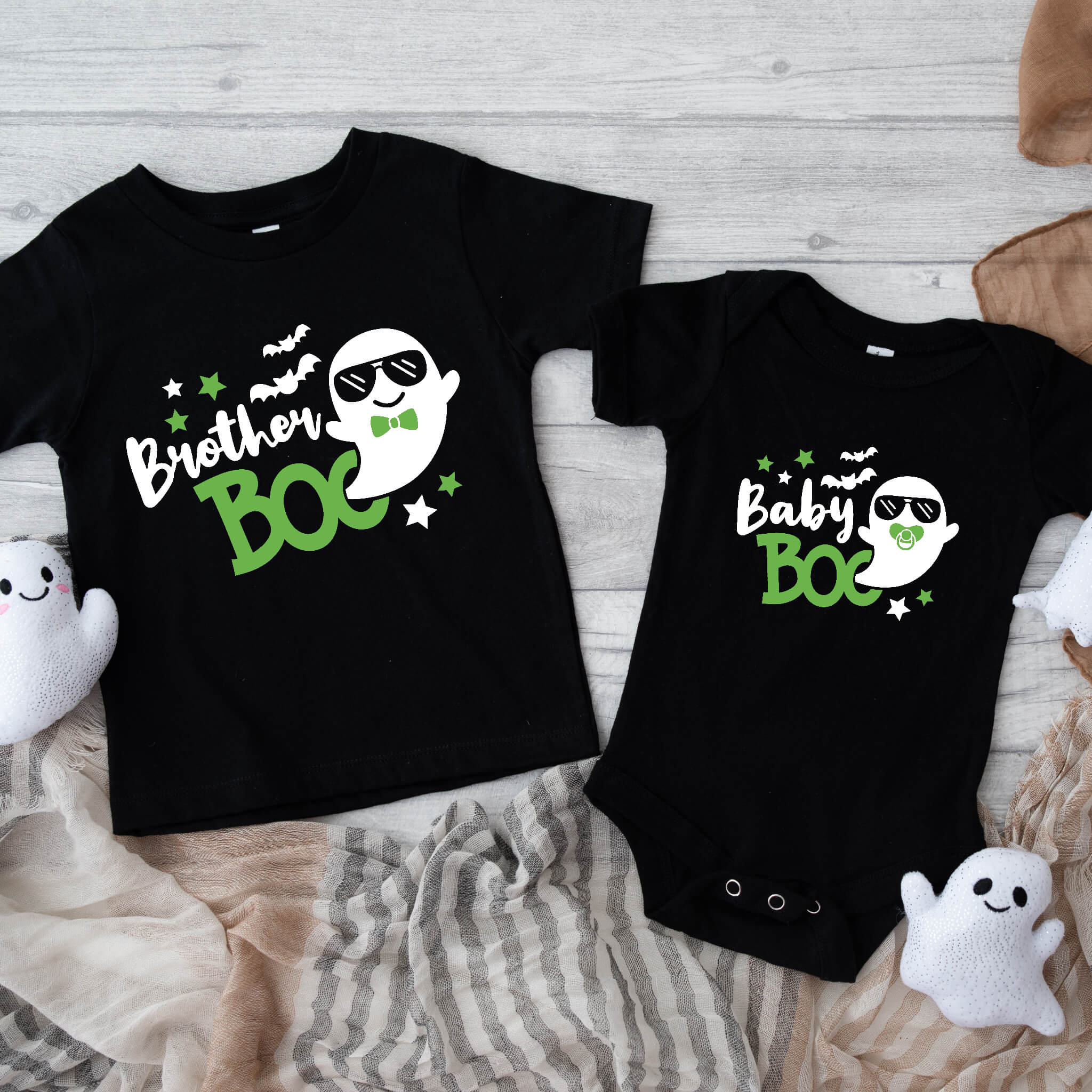 Impresión gráfica del hermano Boo del hermano a juego de Halloween Boys