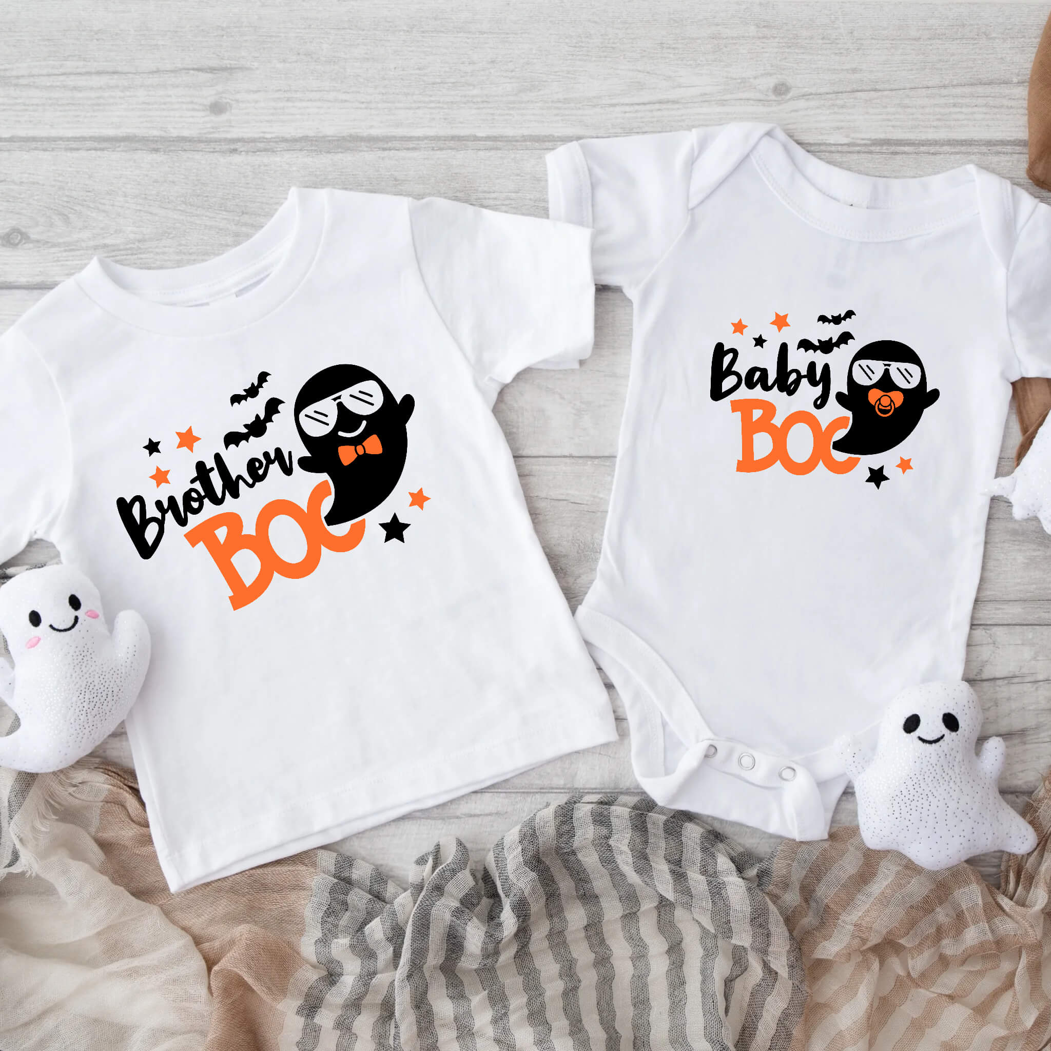 Halloween Boys Matching Brother Boo Sibling Graphic Print