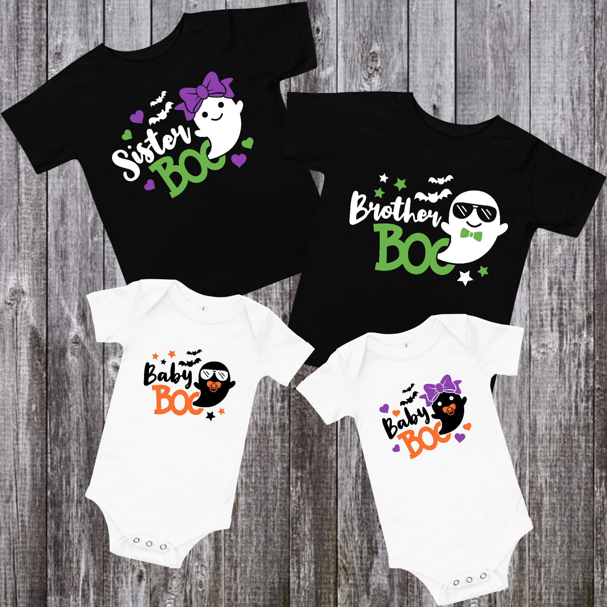 Halloween Boys Matching Brother Boo Sibling Graphic Print