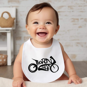 Racing - Born To Race Bike Racing Baby Bib One of A Kind Baby Shower Gift