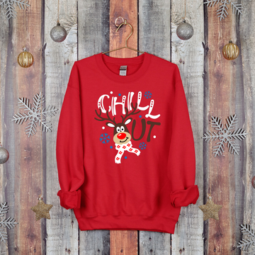 Camiseta unisex con estampado gráfico de renos navideños Chill Out
