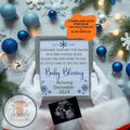 Digital Christmas Pregnancy Announcement, A Little One is on the Way, Customizable Blue Winter Themed, Editable Details Template TrendyCustomApparel™