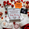 Digital Christmas Pregnancy Announcement, A Little One ison the Way, Customizable Gold Winter Themed, Editable Details Template TrendyCustomApparel™