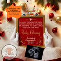 Digital Christmas Pregnancy Announcement, A Little One is on the Way, Customizable Red Winter Themed, Editable Details Template TrendyCustomApparel™
