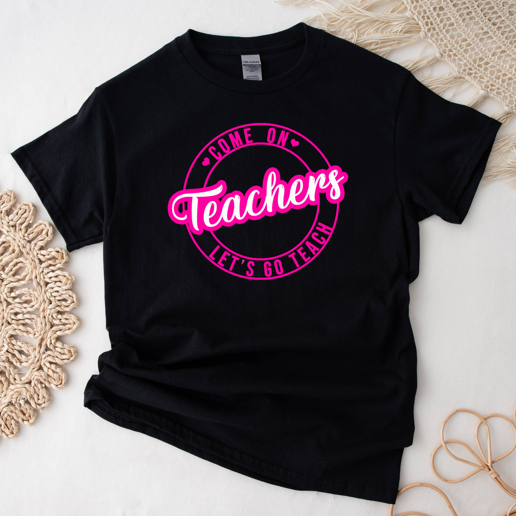 First Day of School Barbie Themed Come on Teachers Let’s Go Teach Women’s Graphic Print T-Shirt