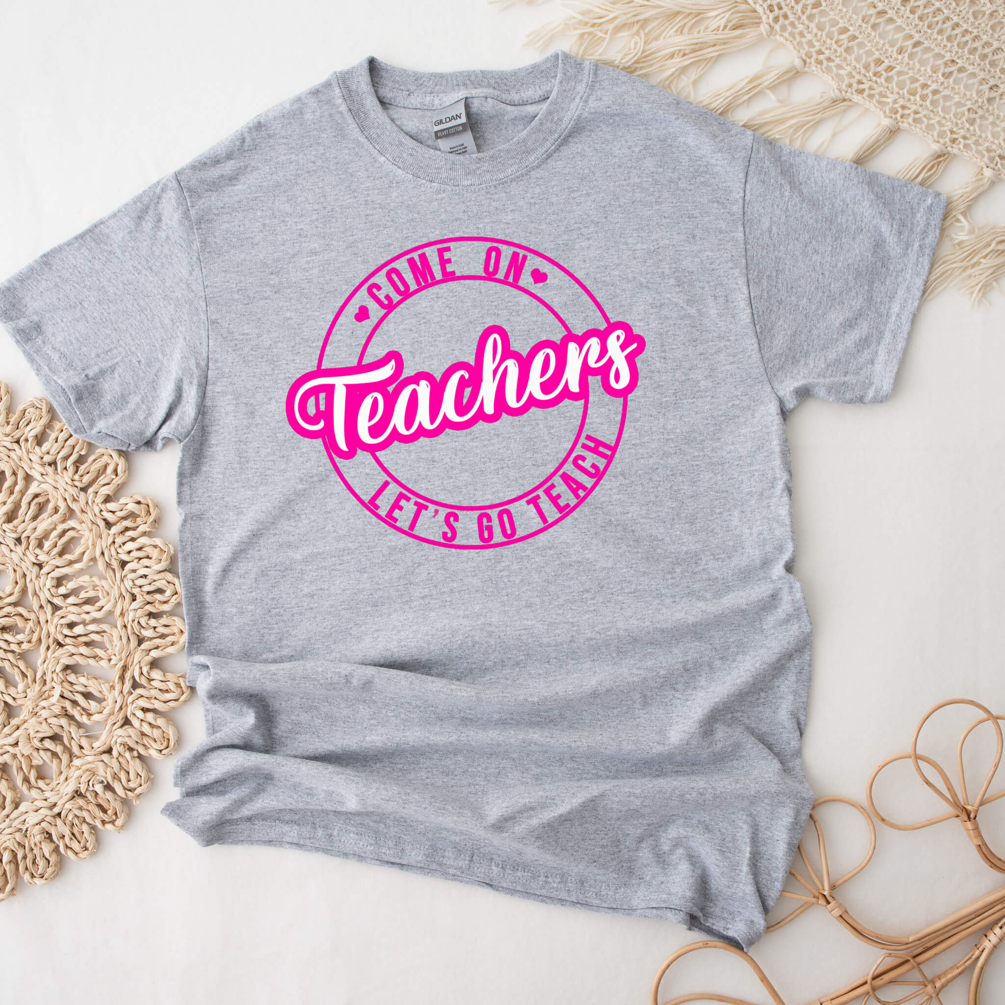 First Day of School Barbie Themed Come on Teachers Let’s Go Teach Women’s Graphic Print T-Shirt