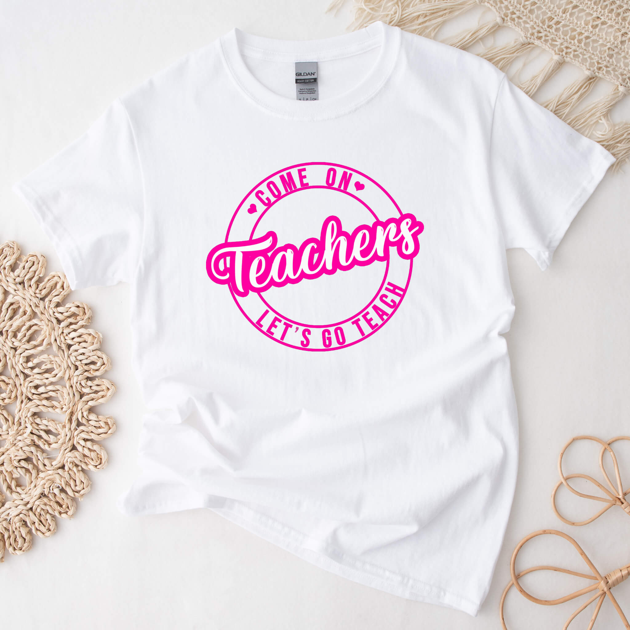 First Day of School Barbie Themed Come on Teachers Let’s Go Teach Women’s Graphic Print T-Shirt