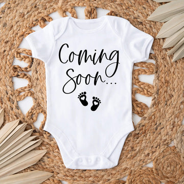 Personalized Pregnancy Announcement, Coming Soon, Cute Customizable Onesie