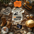 Digital Construction Pregnancy Announcement, We Have Some Dirt to Share, Customizable Heavy Equipment Themed, Editable Details Template TrendyCustomApparel™