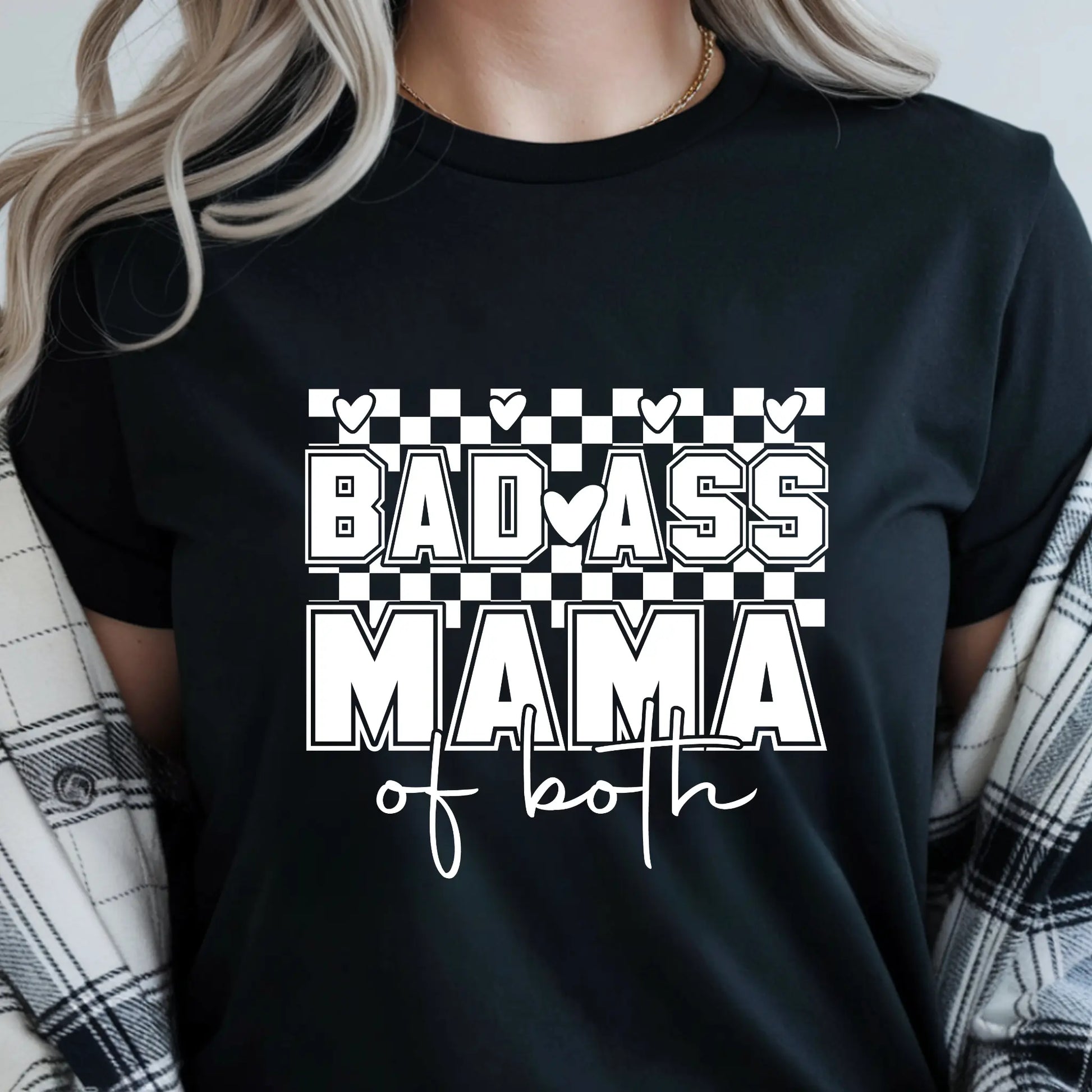 Mom of Both, Girl and Boy Mama, Women's Graphic Print T-Shirt - TrendyCustomApparel™