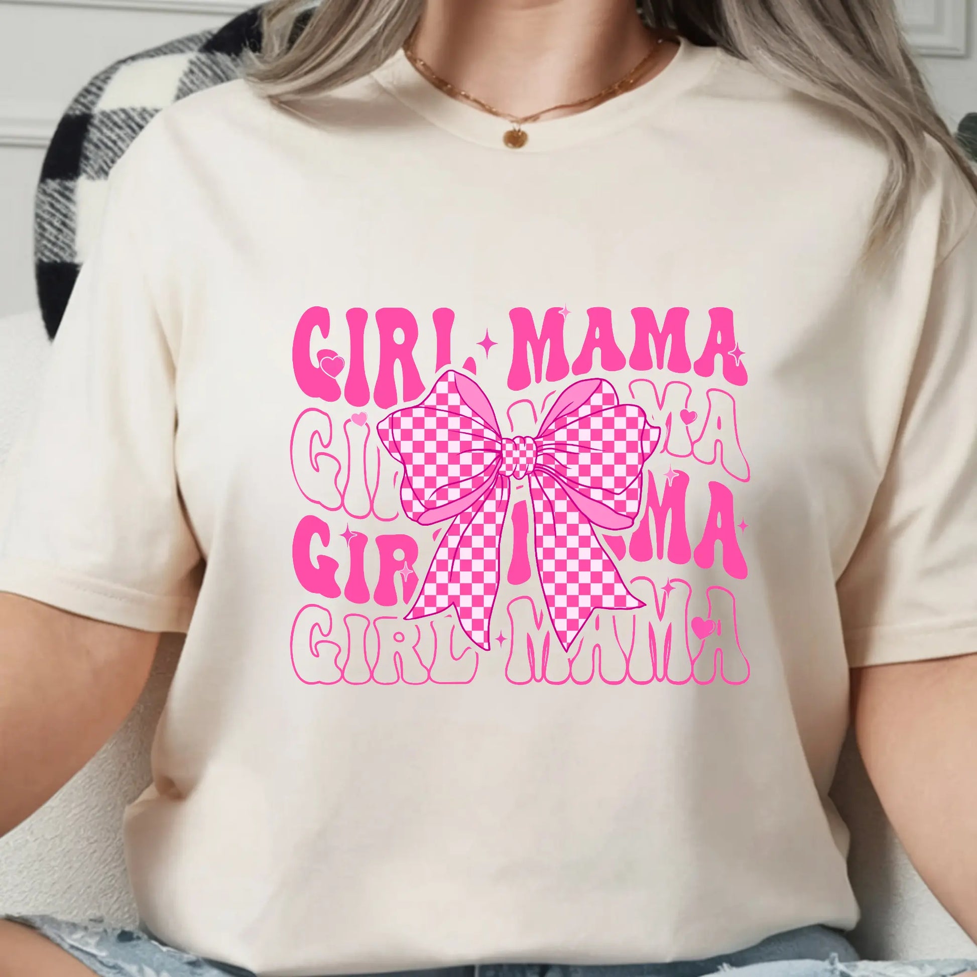 Girl Mama Women's Retro Graphic T-Shirt, Mama Coquette Print TrendyCustomApparel™