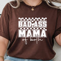 Badass Mama of Both, Girl and Boy Mom, Checkered Women's Graphic Print T-Shirt TrendyCustomApparel™