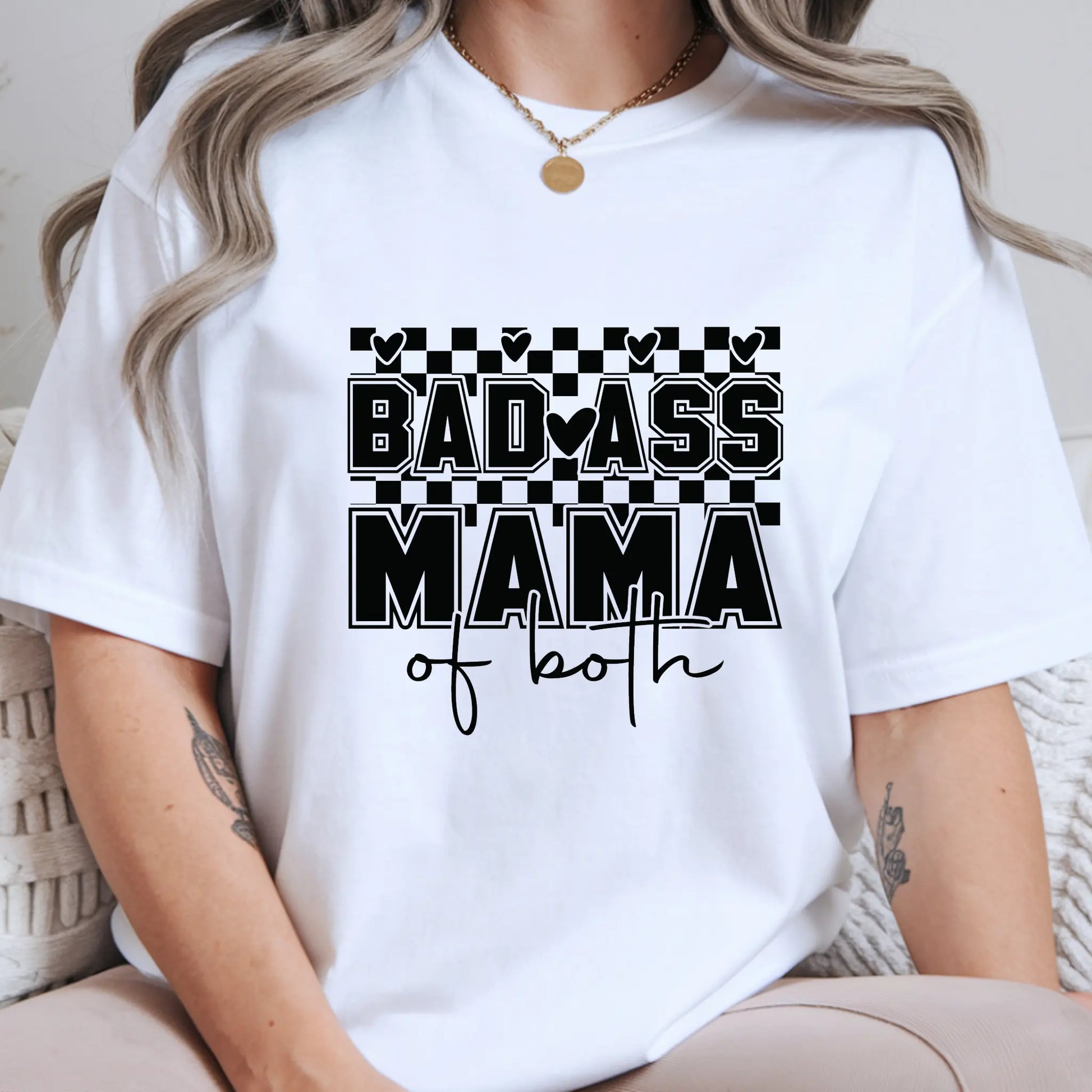 Mom of Both, Girl and Boy Mama, Women's Graphic Print T-Shirt - TrendyCustomApparel™