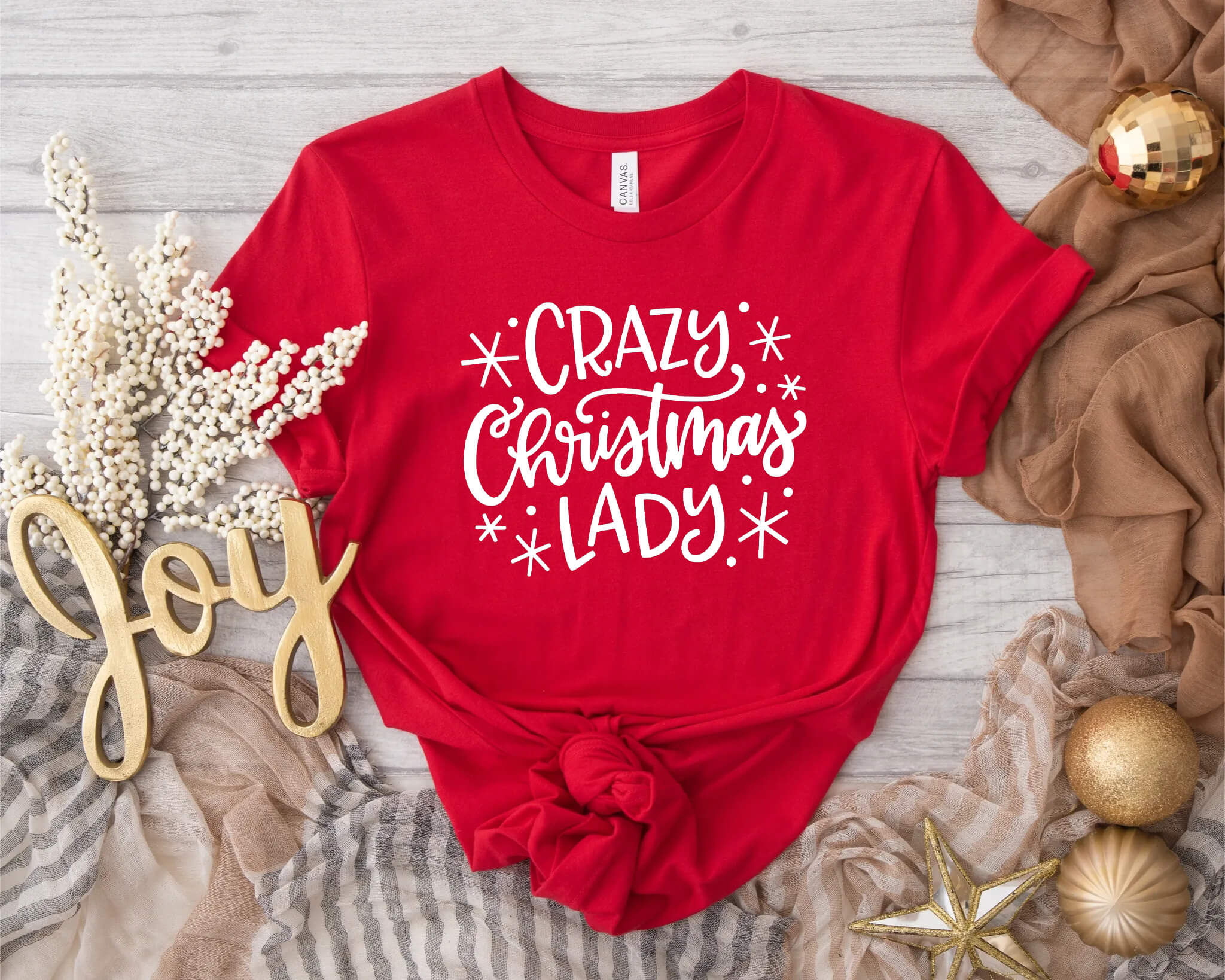 Christmas Crazy Christmas Lady Women's Graphic Print T-Shirt