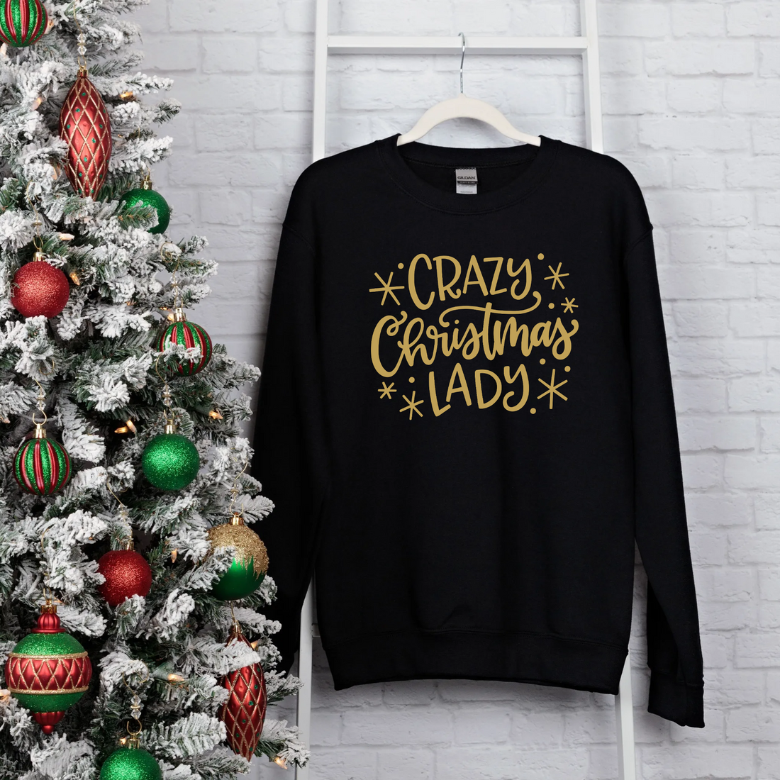 Camiseta con estampado gráfico de mujer Christmas Crazy Christmas Lady