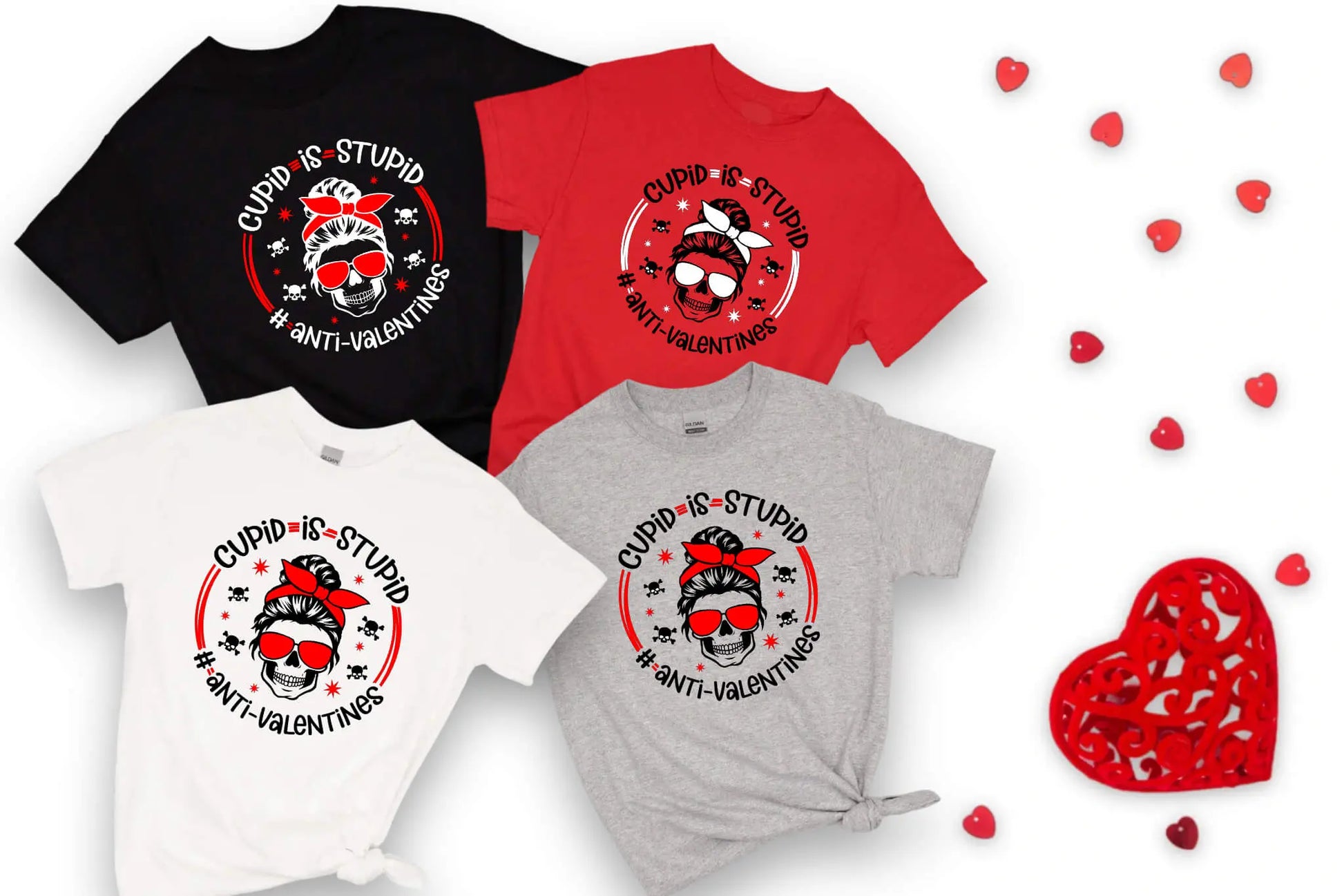 Valentine’s Day Cupid Is Stupid Women's Graphic Print T-Shirt / Sweatshirt TrendyCustomApparel™