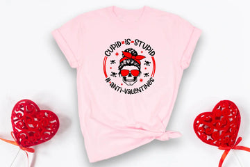 Valentine’s Day Cupid Is Stupid Women's Graphic Print T-Shirt / Sweatshirt TrendyCustomApparel™