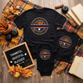 Happy Thanksgiving Personalized Last Name & Year Matching Family Group Graphic Print T-Shirt TrendyCustomApparel™