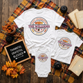 Happy Thanksgiving Personalized Last Name & Year Matching Family Group Graphic Print T-Shirt TrendyCustomApparel™