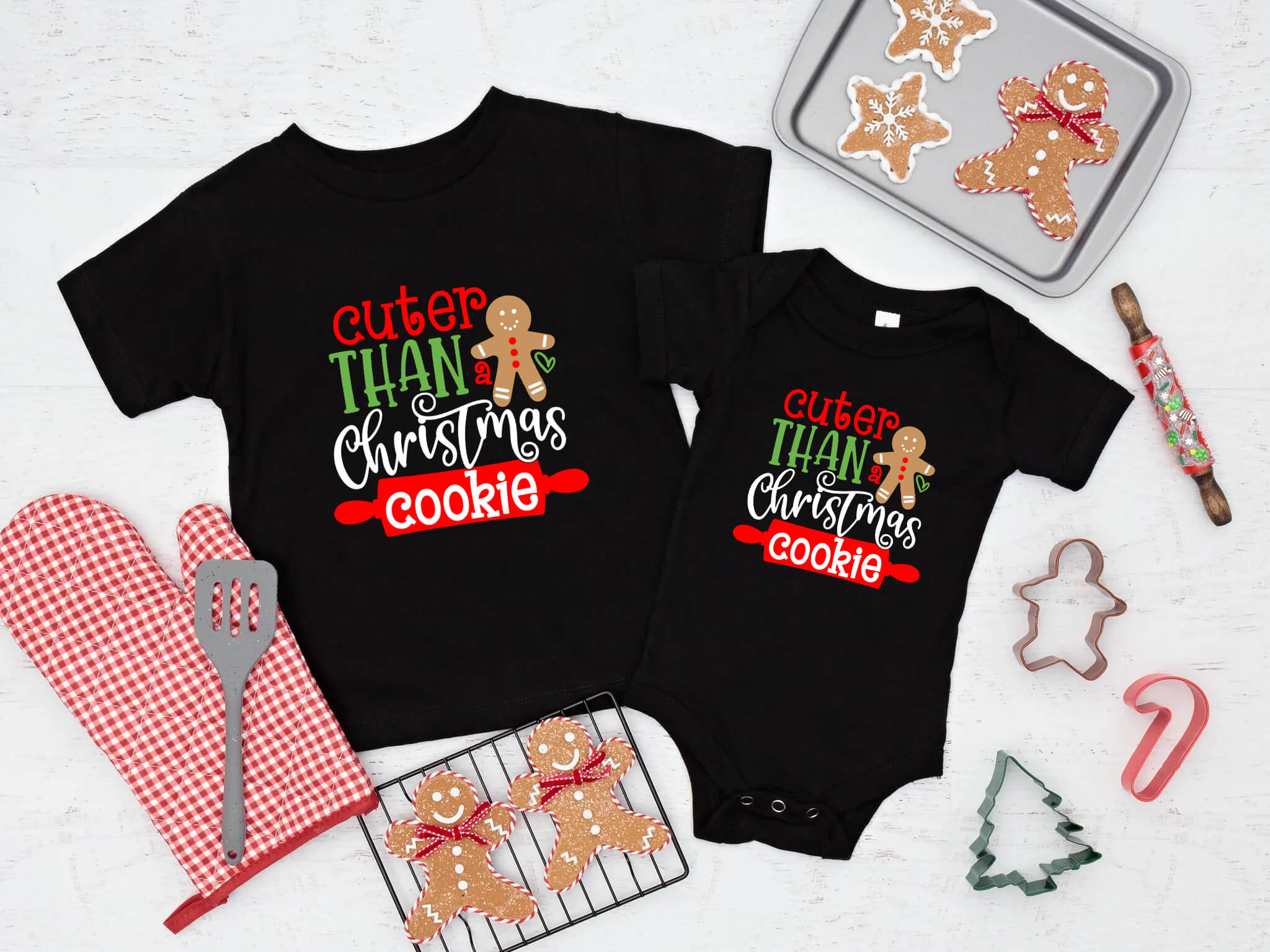 Christmas Cuter Than A Christmas Cookie Kids Graphic Print T-Shirt
