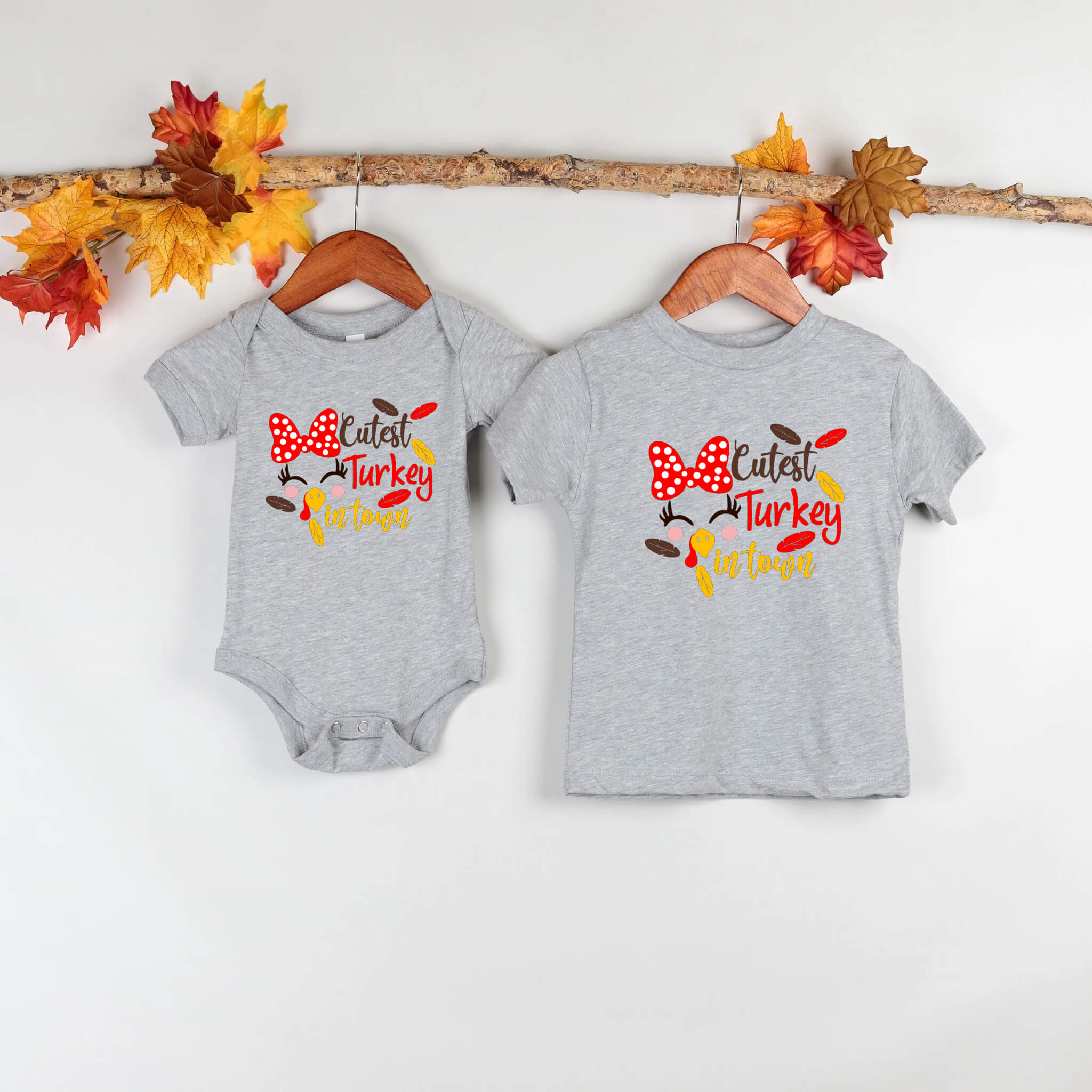 Camiseta o mono con estampado gráfico de Acción de Gracias para niñas de Fall Cutest Turkey In Town