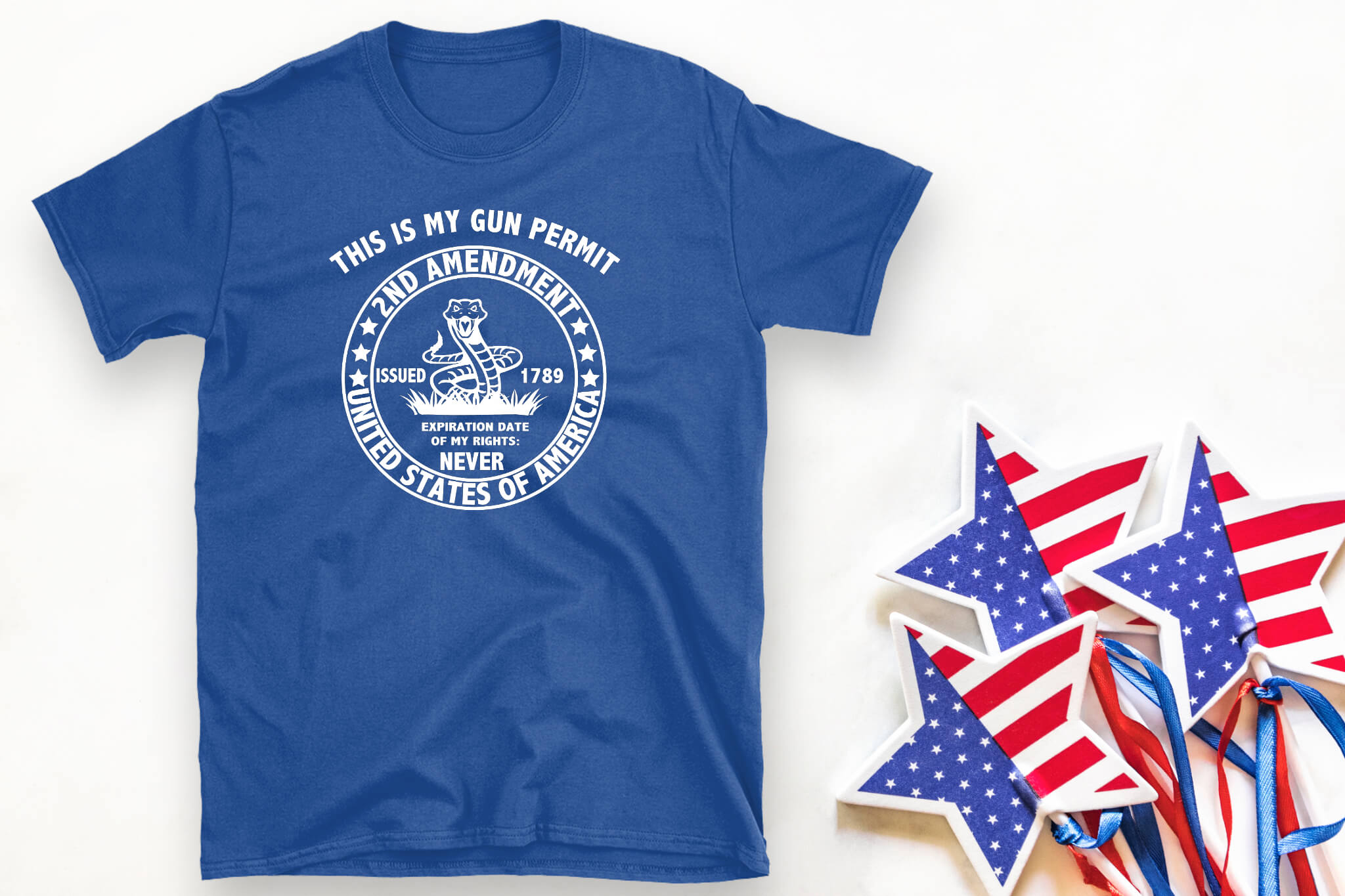 America Patriotic - This is my Gun Permit 2nd Amendment Unisex Men's Women's Graphic Print T-Shirt / Sweatshirt