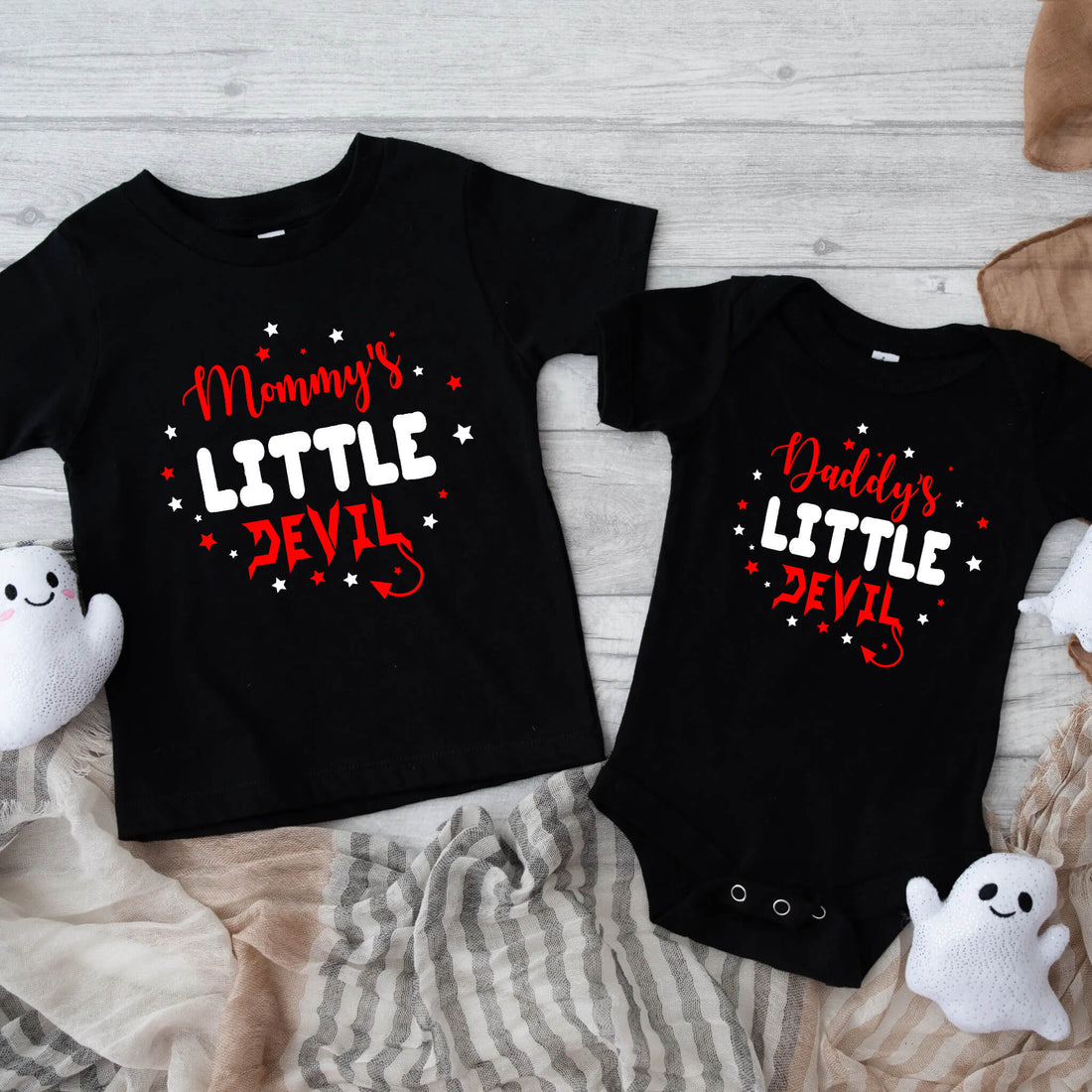 Halloween Daddy’s or Mommy’s Little Devil Baby Infant Toddler Graphic Print