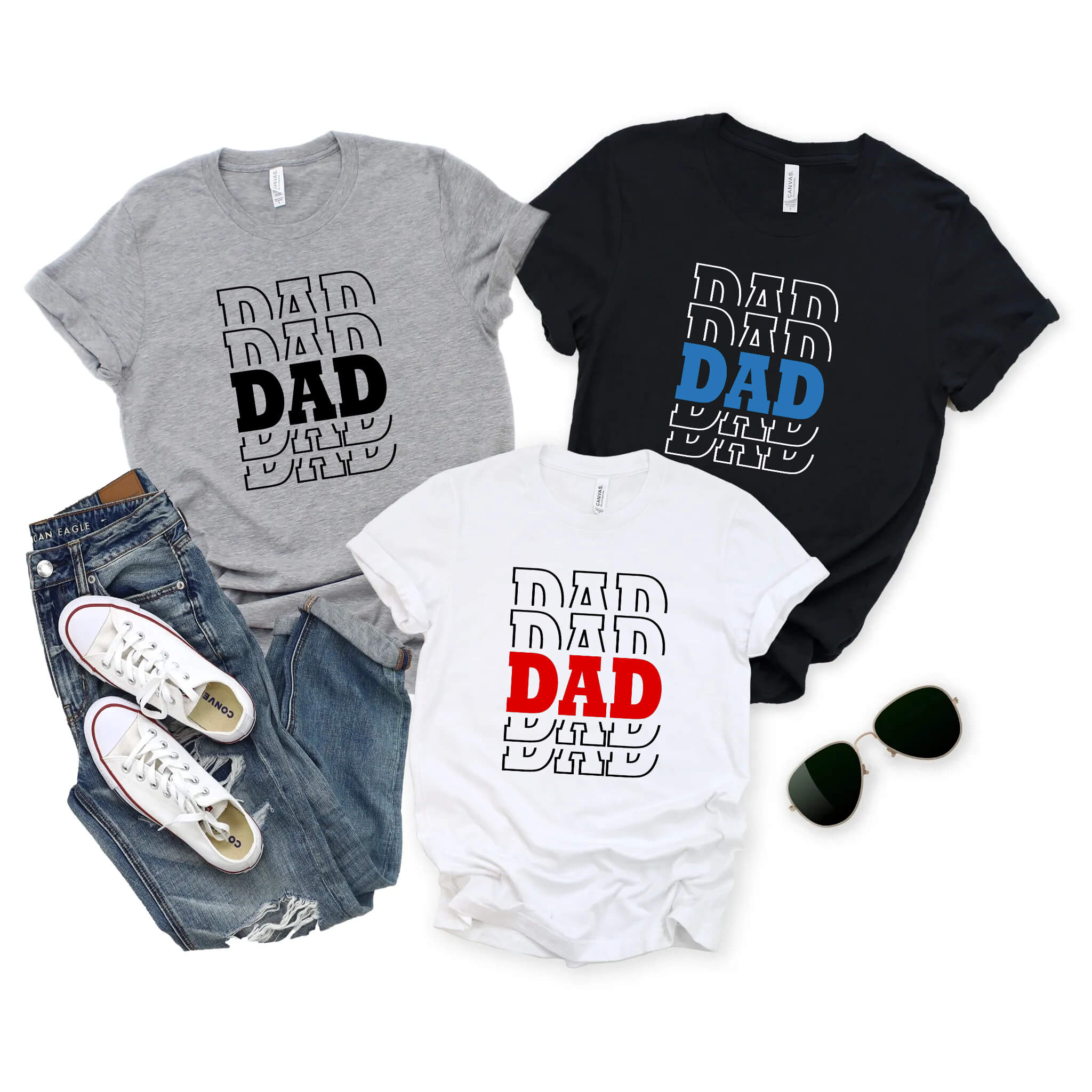 Dad Dada Daddy T-Shirt Custom Personalise Birthday Christmas Father's Day Gift