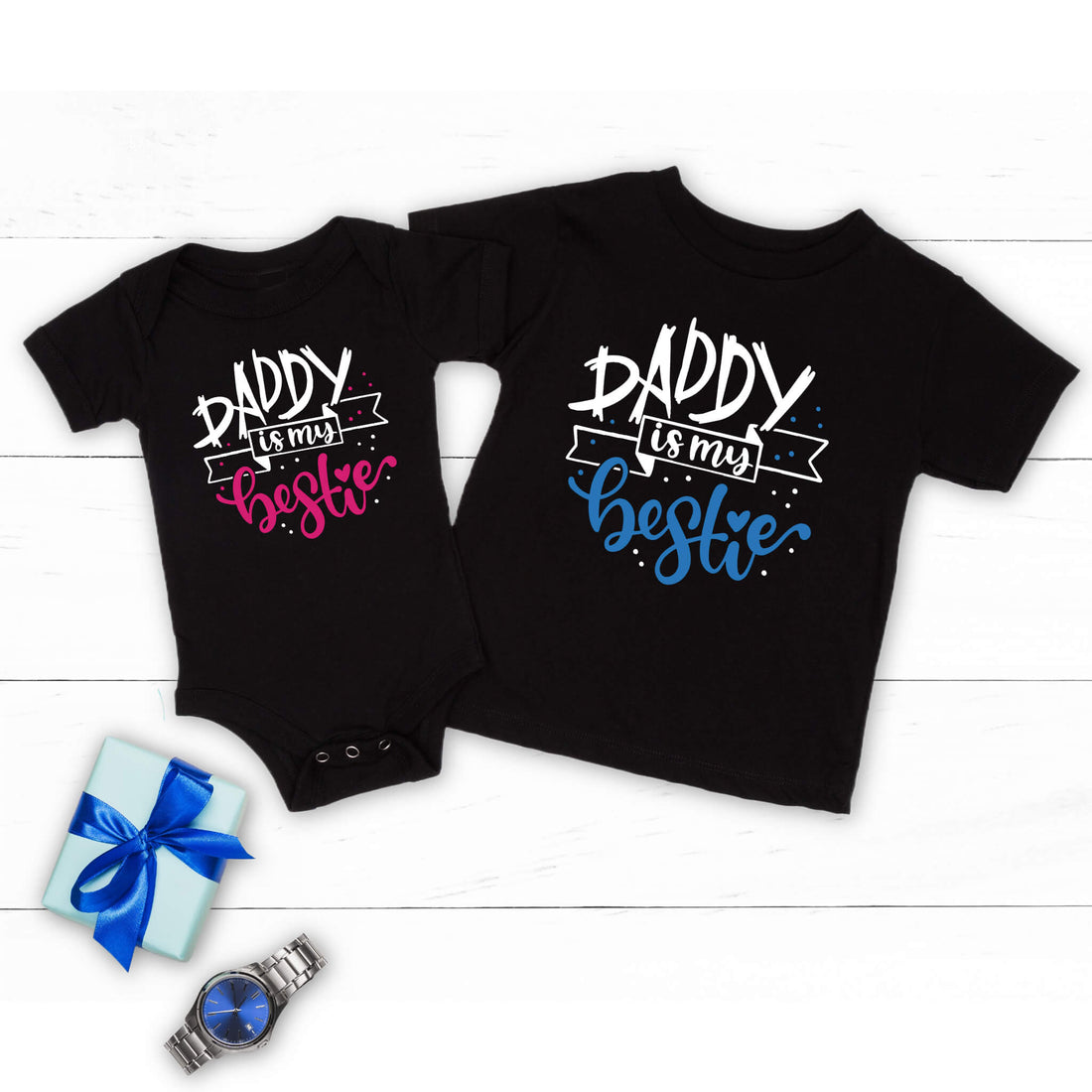 Daddy Is My Bestie Baby Onesie Infant Toddler Boy's Girl's T-Shirt