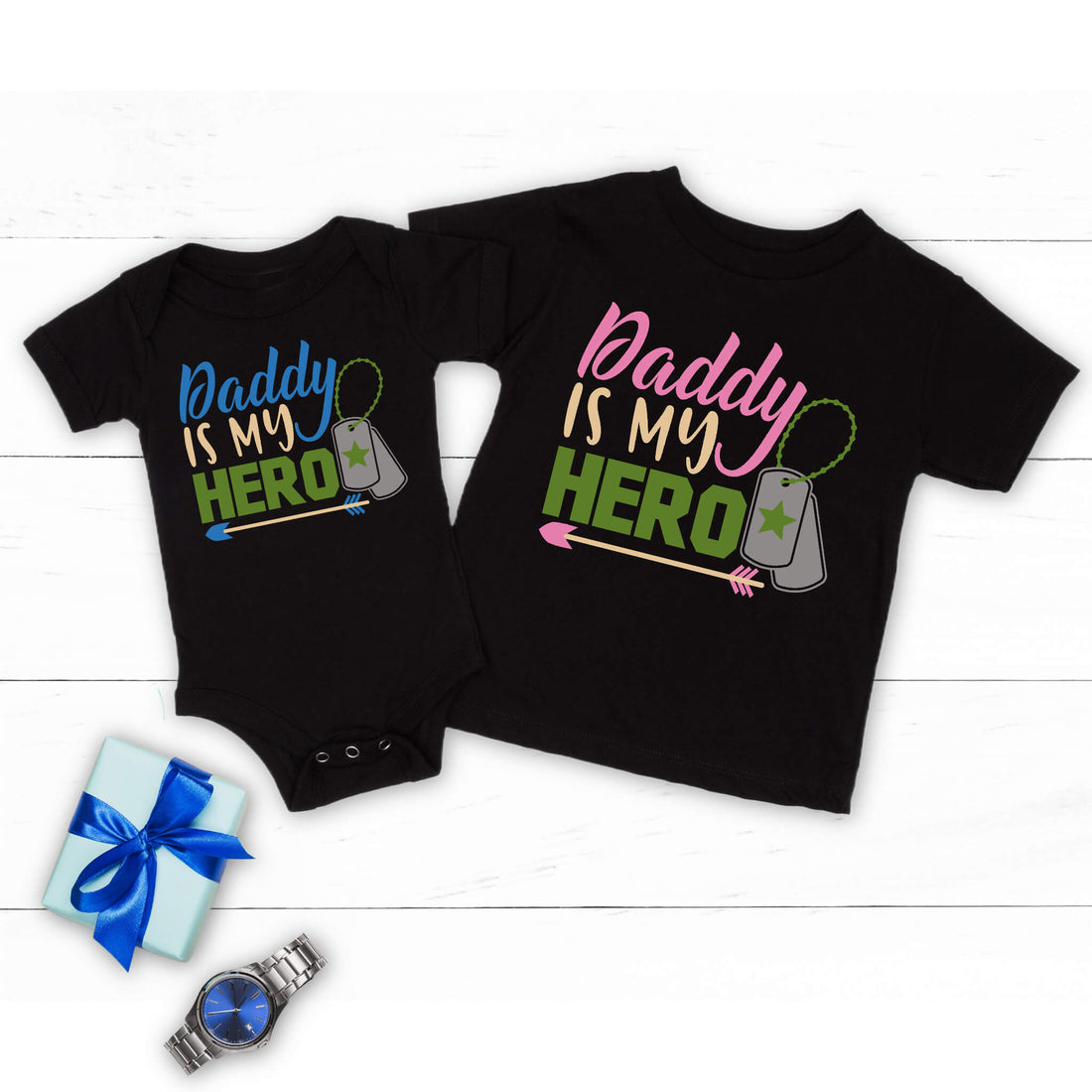 Daddy Is My Hero Military Baby Onesie Infant Toddler Boy's Girl's T-Shirt