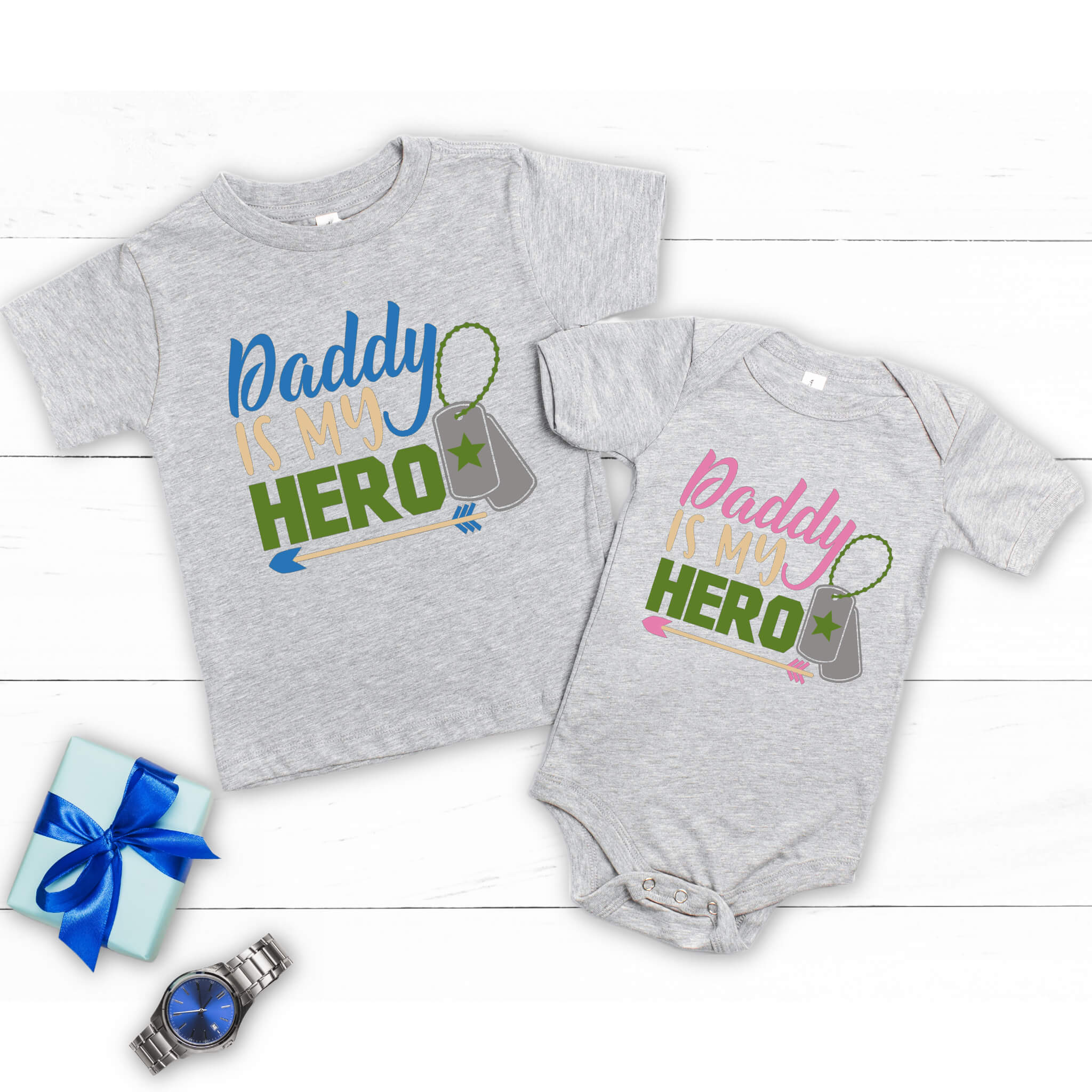Daddy Is My Hero Military Baby Onesie Infant Toddler Boy's Girl's T-Shirt