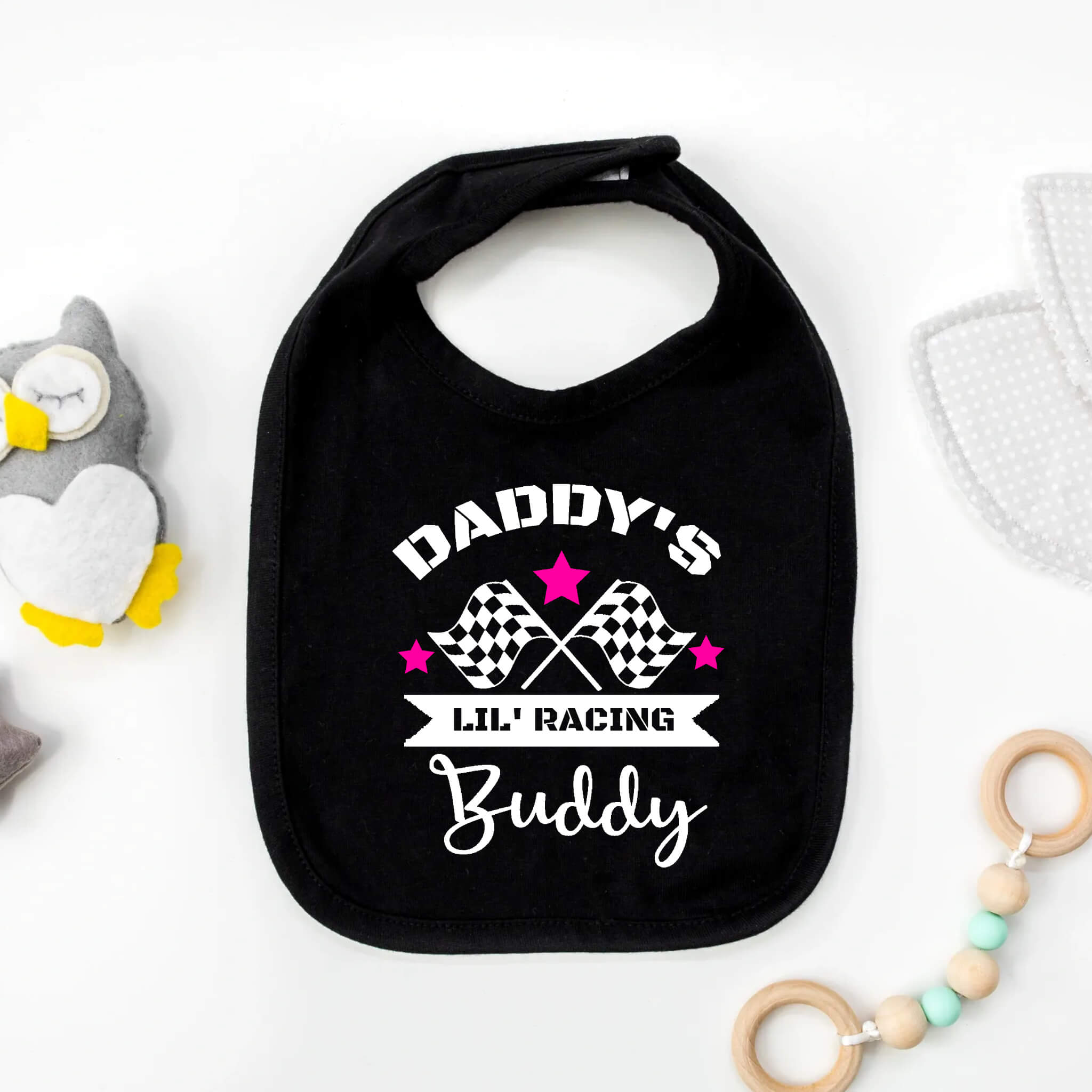 Racing - Daddy's Lil Racing Buddy Customizable Baby Bib One of A Kind Baby Shower Gift