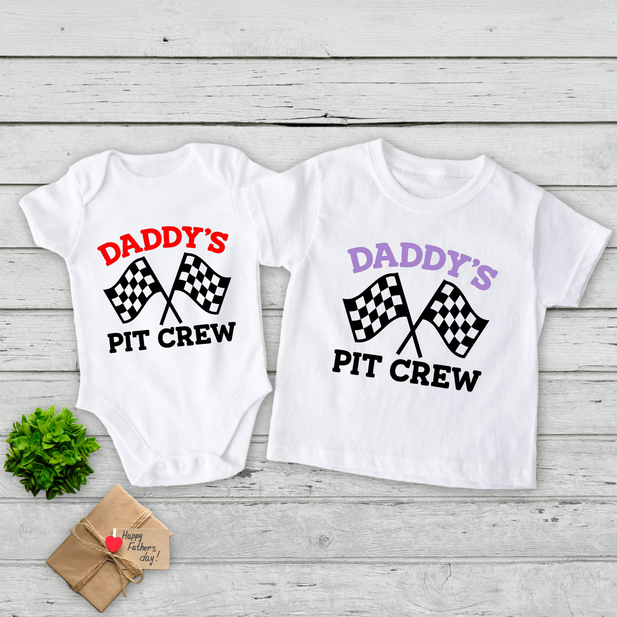 Daddy's Pit Crew Racing Baby Onesie Boy's Girl's Unisex T-Shirt