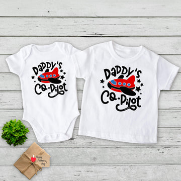 Daddy's Co-Pilot Baby Onesie Infant Toddler Boy's T-Shirt