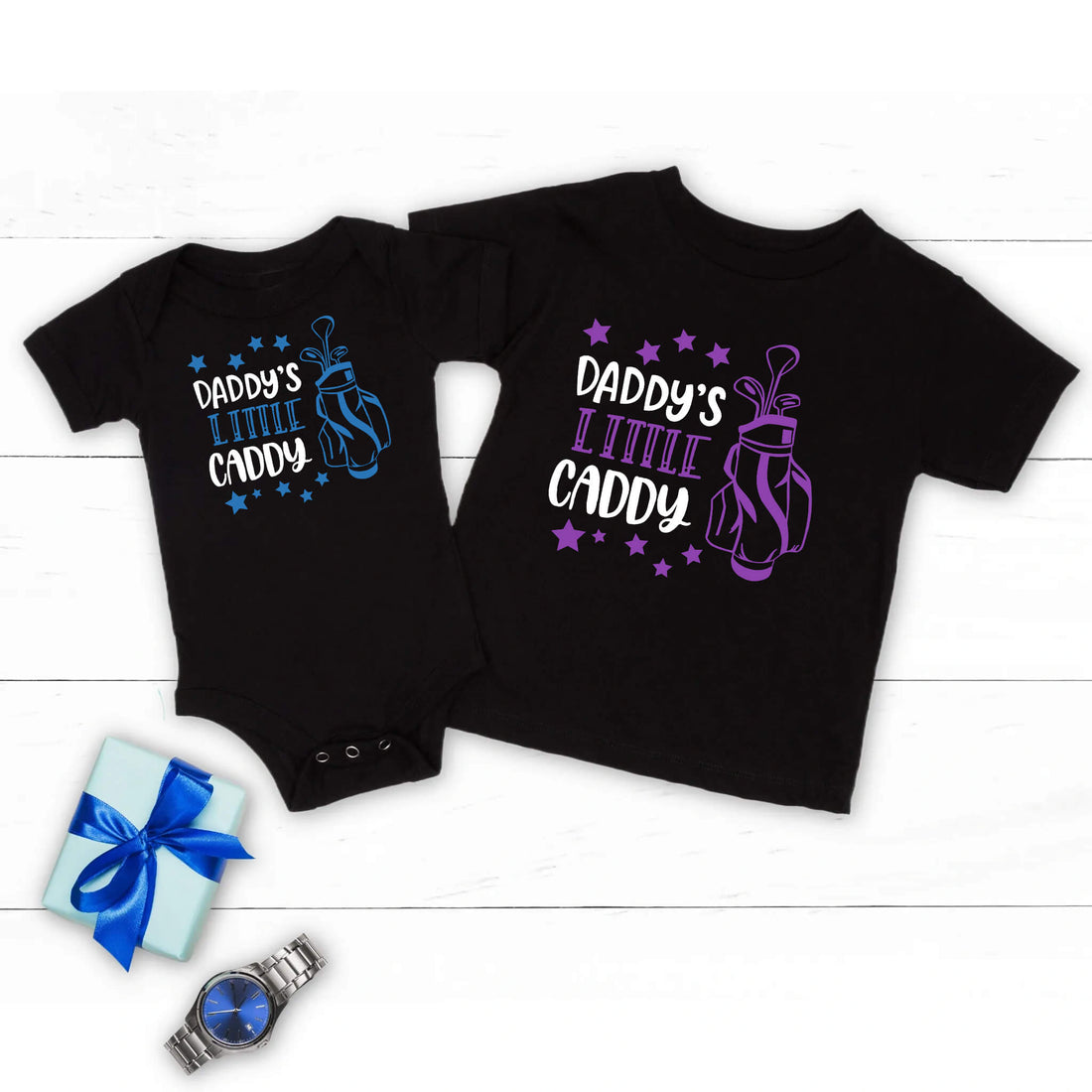 Daddy's Little Caddy Baby Onesie Camiseta para niño y niña Cumpleaños Navidad Día del Padre Regalo de ducha