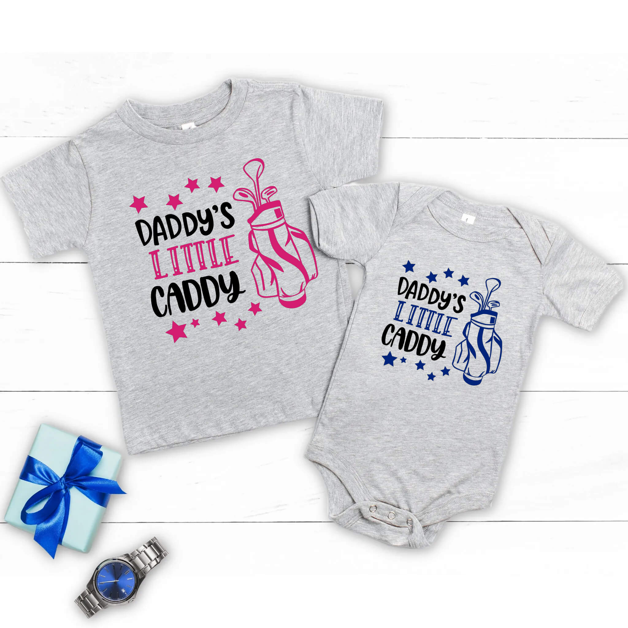 Daddy's Little Caddy Baby Onesie Boy's Girl's T-Shirt Birthday Christmas Father's Day Shower Gift