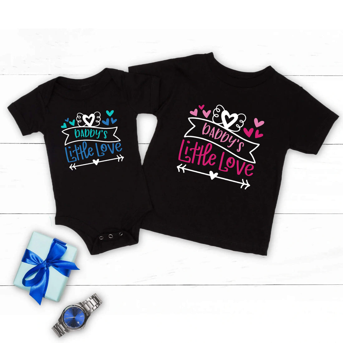 Daddy's Little Love Baby Onesie Camiseta para niño y niña Regalo de cumpleaños, Navidad, Día del Padre