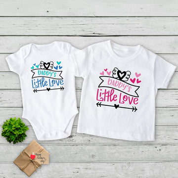 Daddy's Little Love Baby Onesie Camiseta para niño y niña Regalo de cumpleaños, Navidad, Día del Padre