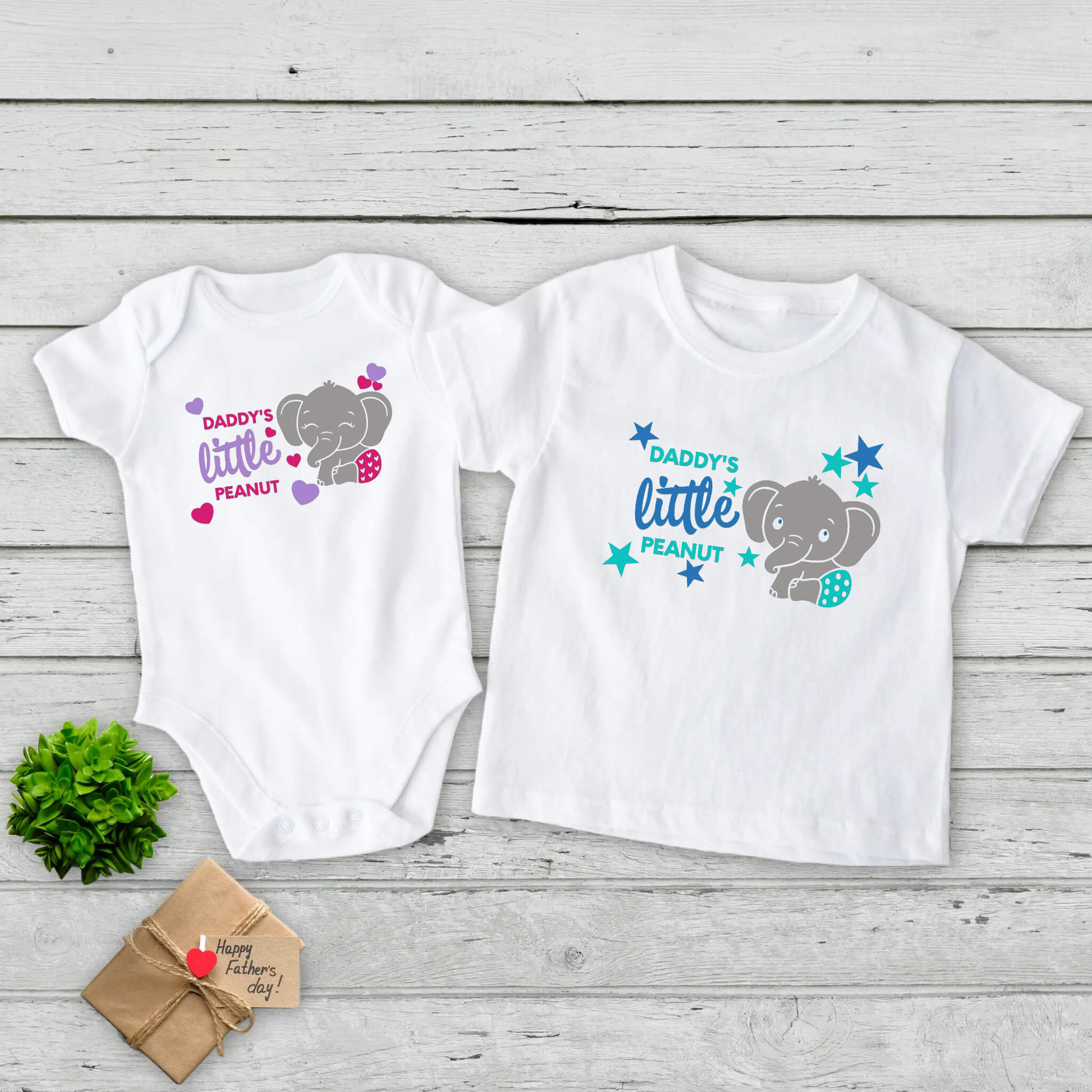 Daddy's Little Peanut Baby Onesie Boy's Girl's T-Shirt Birthday Christmas Father’s Day Shower Gift