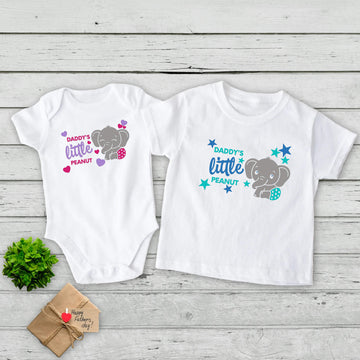 Daddy's Little Peanut Baby Onesie Camiseta para niño y niña Cumpleaños Navidad Día del Padre Regalo de ducha