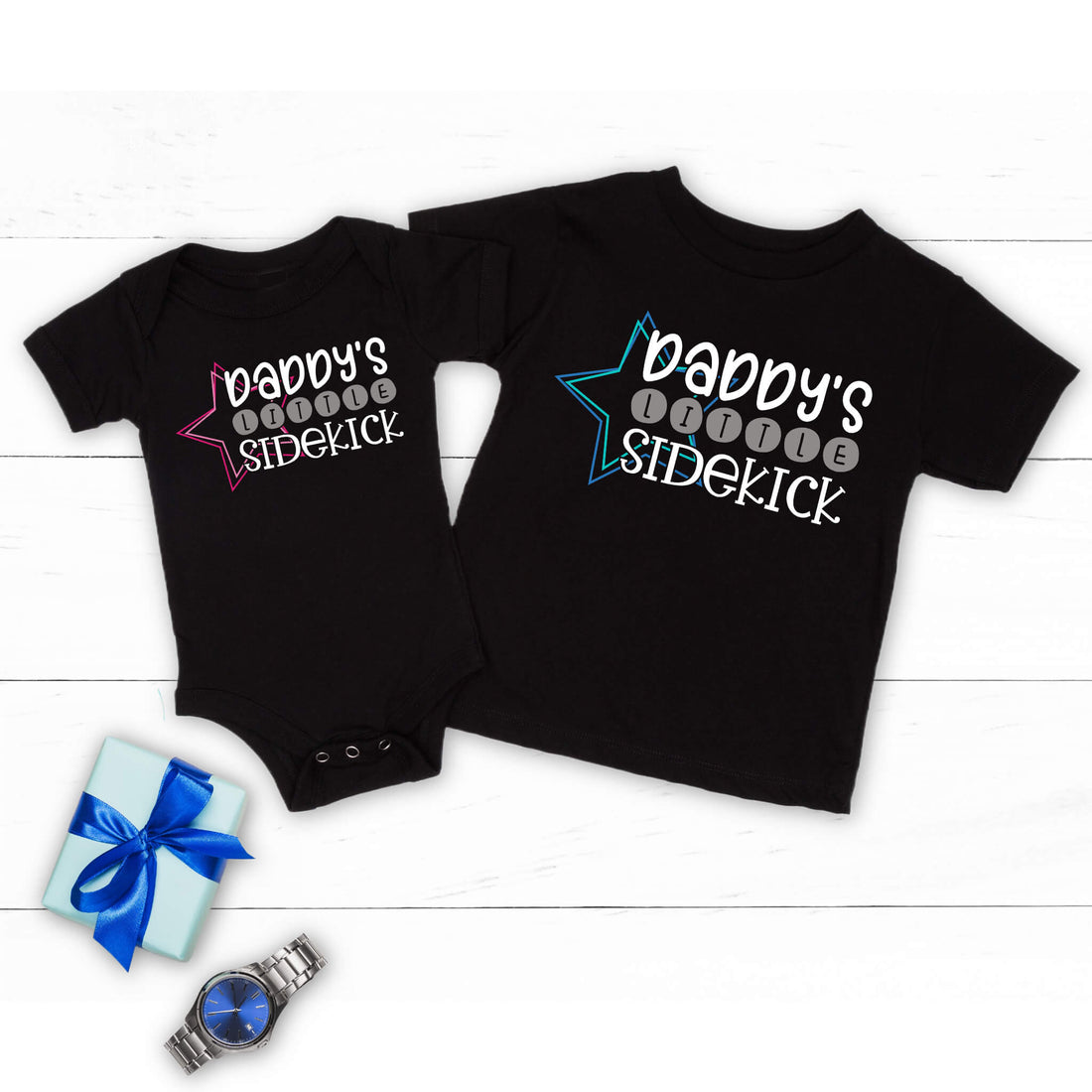 Daddy's Little Sidekick Baby Onesie Camiseta para niño y niña Cumpleaños Navidad Día del Padre Regalo de ducha