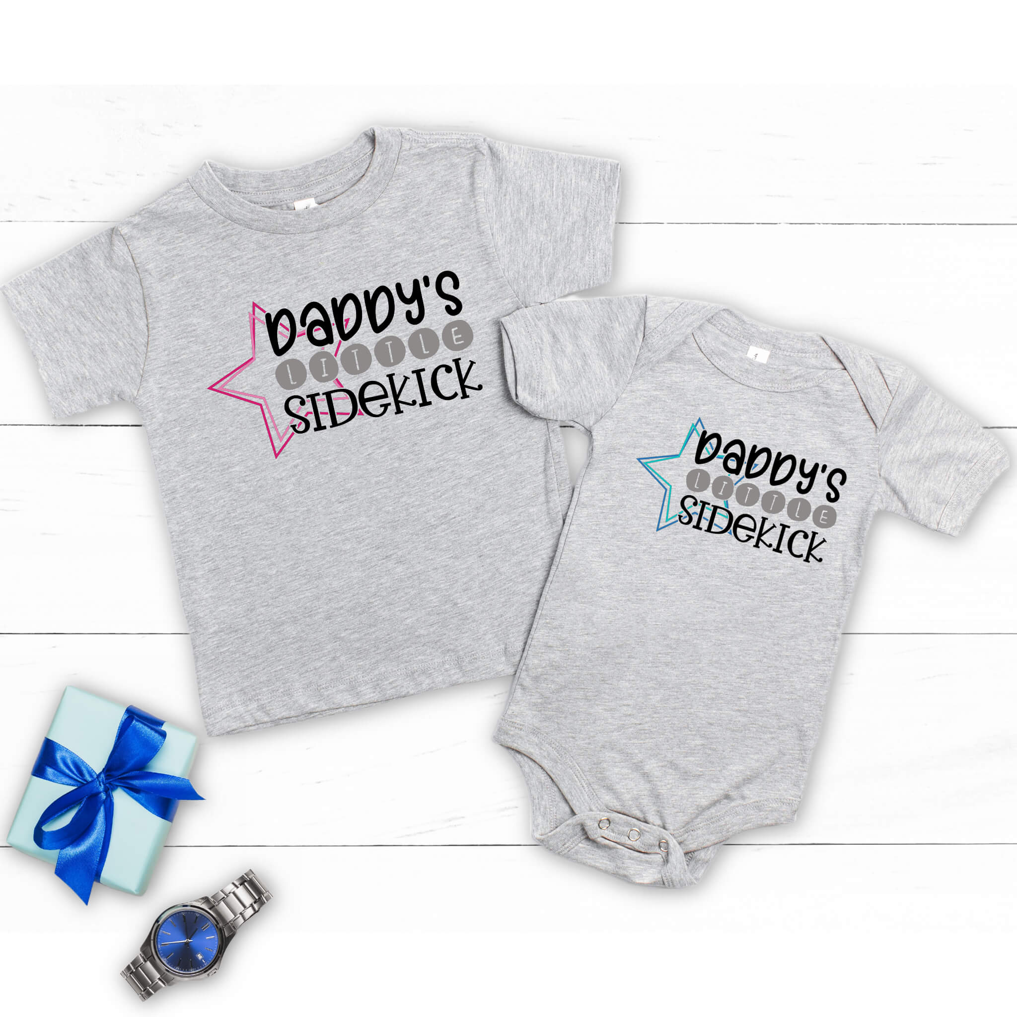 Daddy's Little Sidekick Baby Onesie Boy's Girl's T-Shirt Birthday Christmas Father’s Day Shower Gift