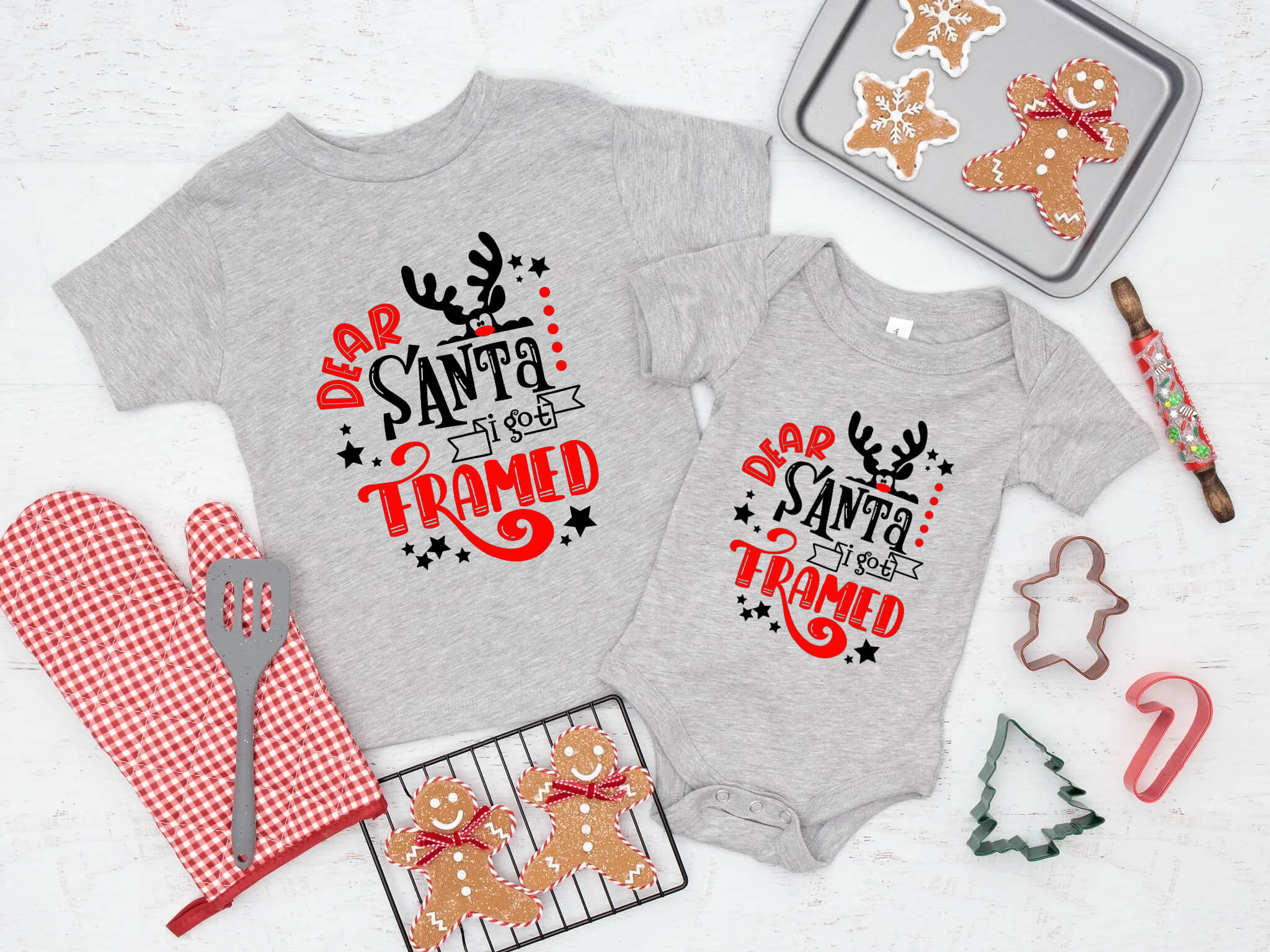 Christmas Dear Santa I Got Framed Kids Graphic Print T-Shirt