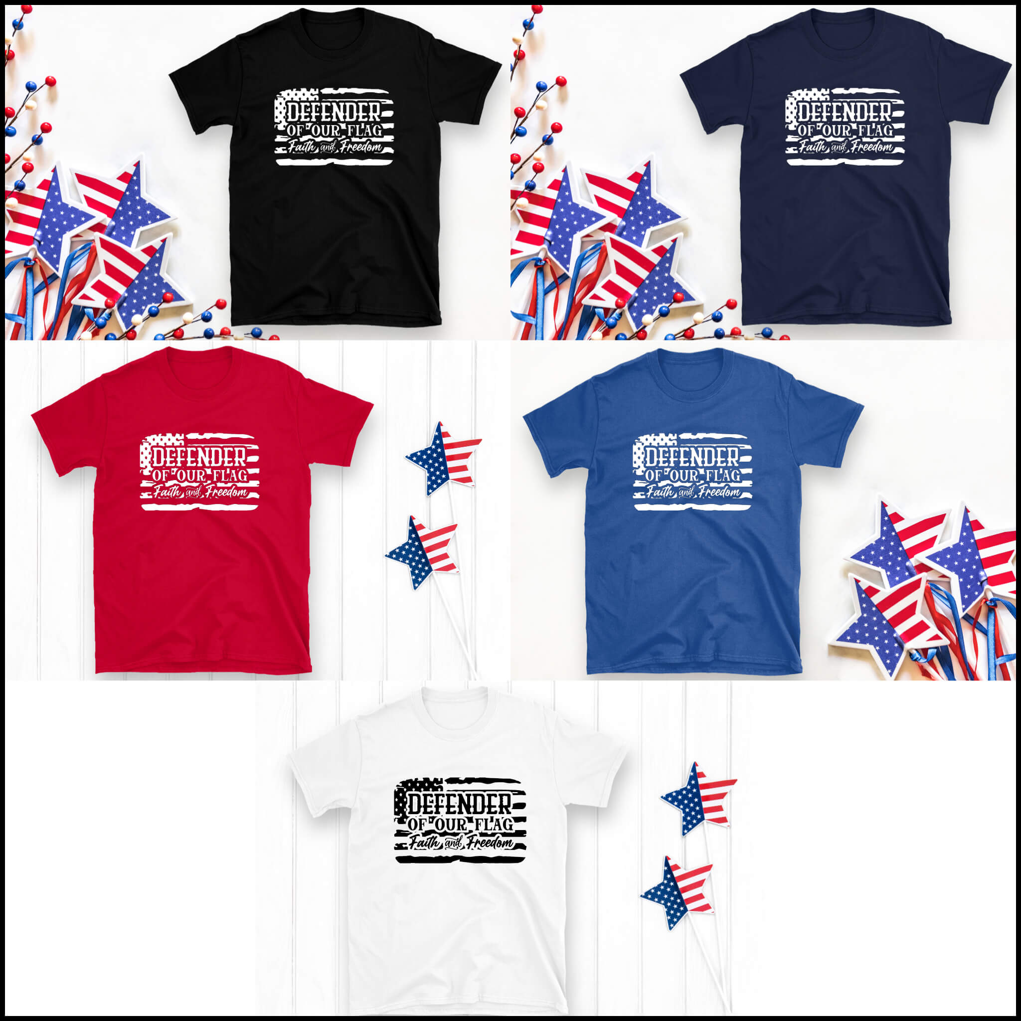 American Flag - Defender of Our Flag Faith Family & Freedom Unisex Graphic Print T-Shirt / Sweatshirt