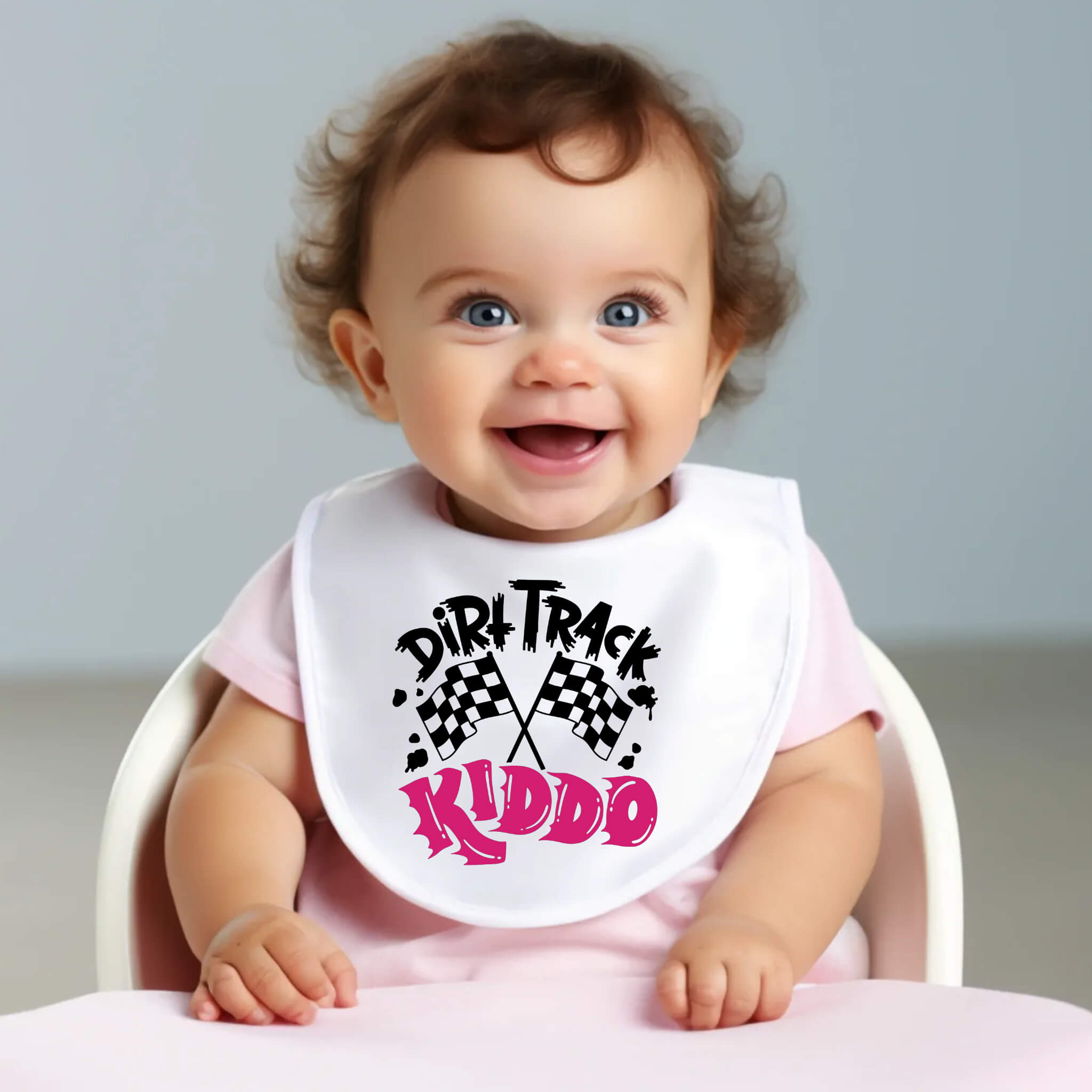 Racing - Dirt Track Kiddo Customizable Baby Bib One of A Kind Baby Shower Gift
