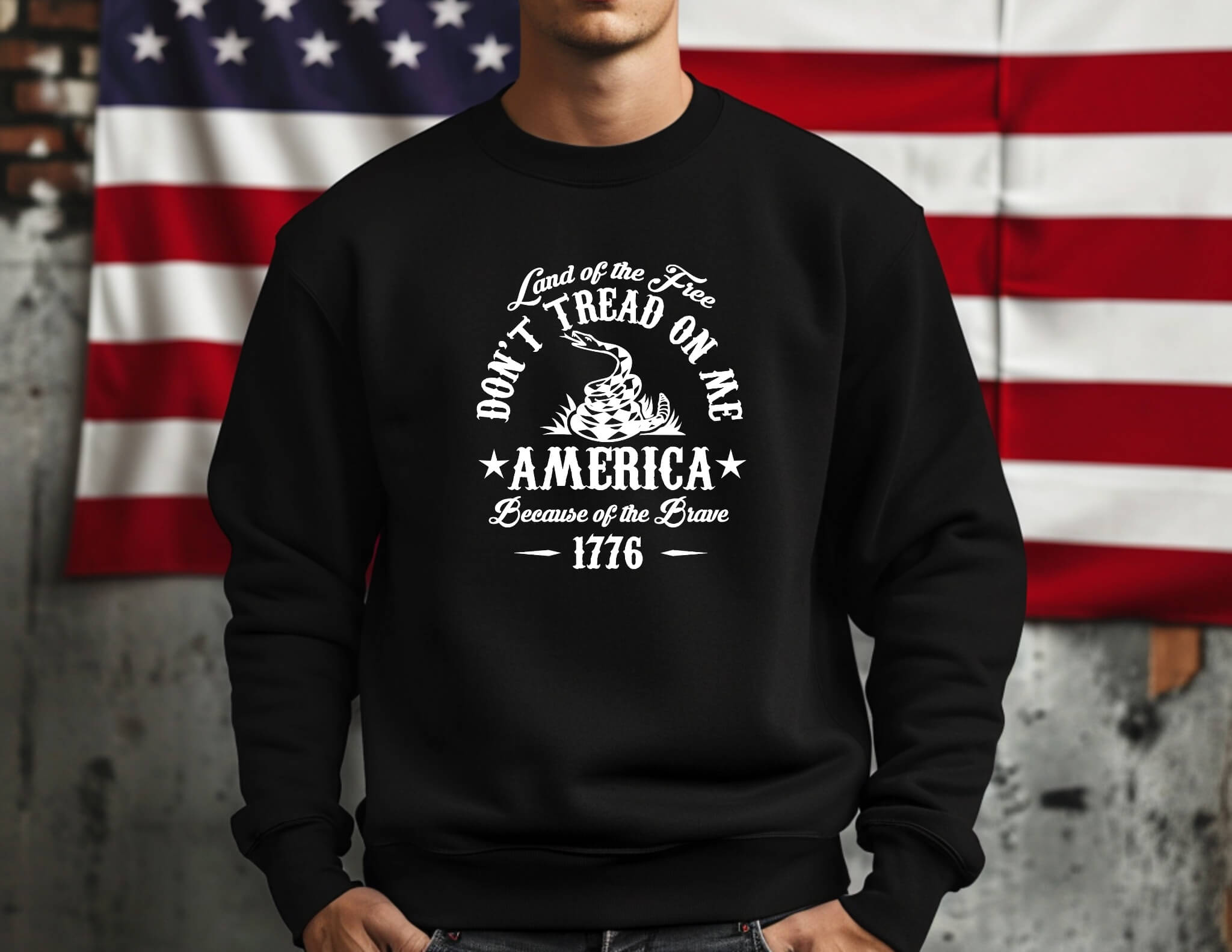 America Patriotic - Don't Tread On Me Gadsden Flag Unisex Graphic Print T-Shirt / Sweatshirt